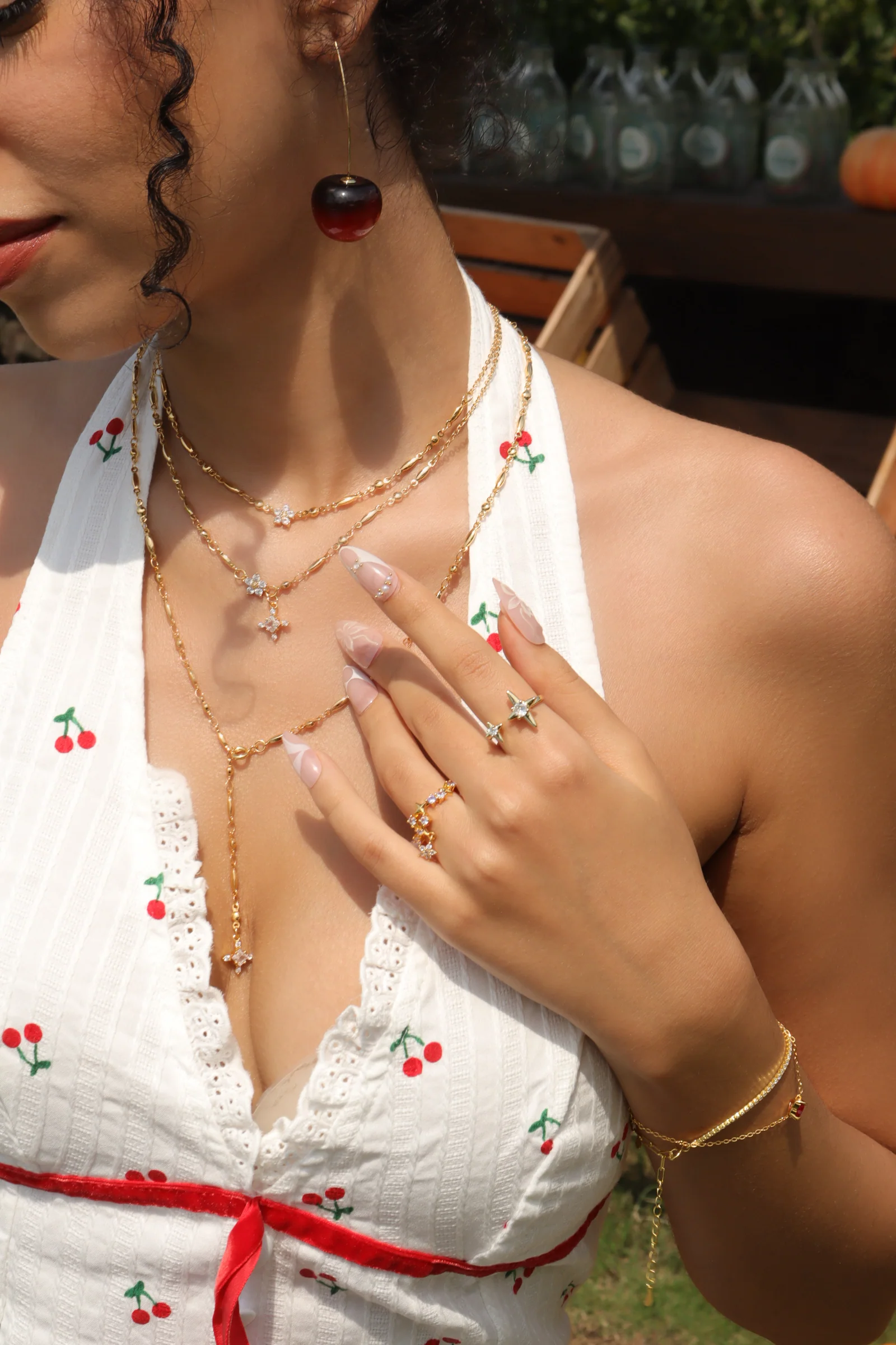 18K Gold Vermeil Diamond Chain Bracelet - Image 6