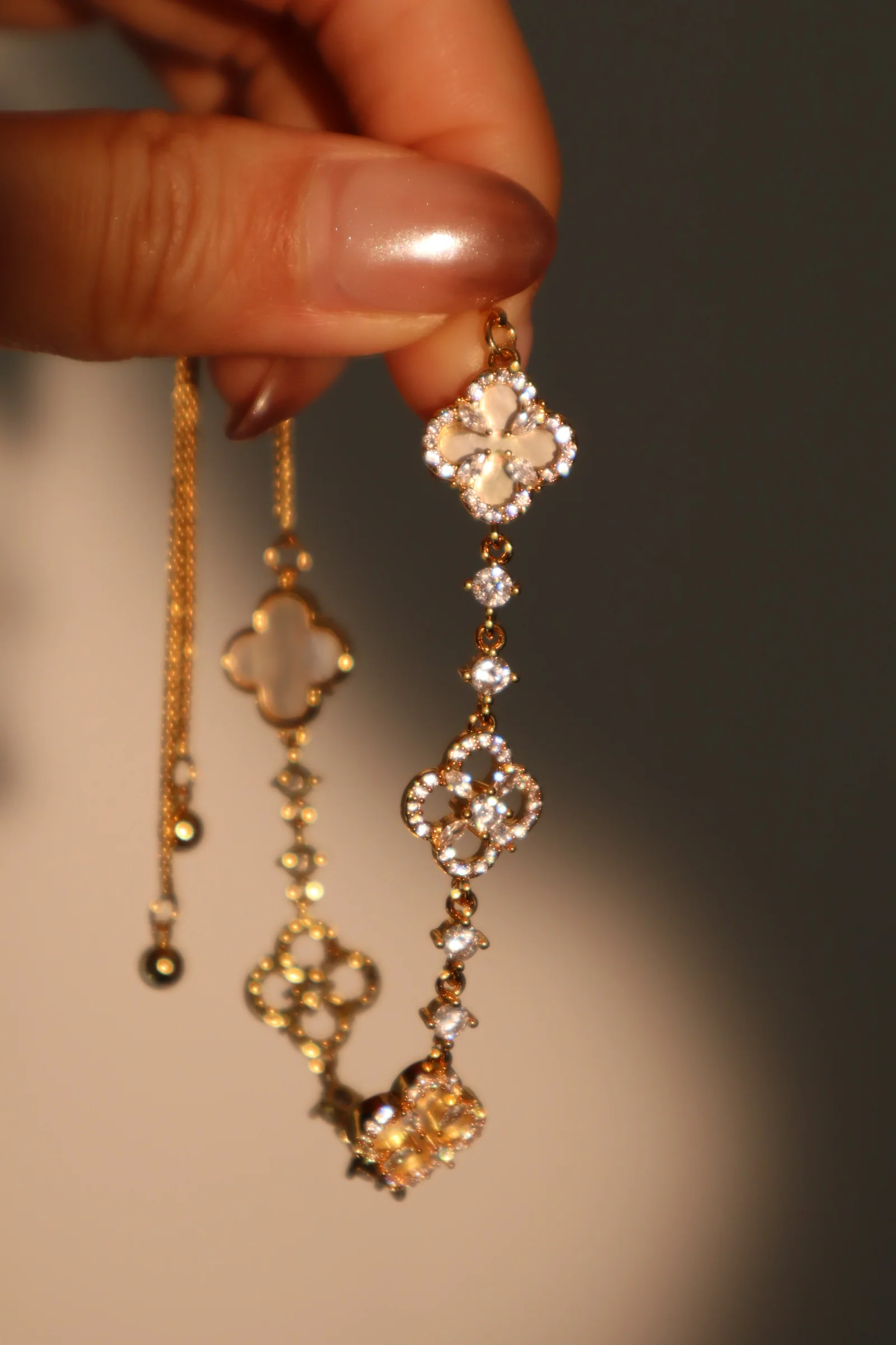 14K Real Gold Plated Lucky Leaf Shell Pearls Bracelet - Image 8