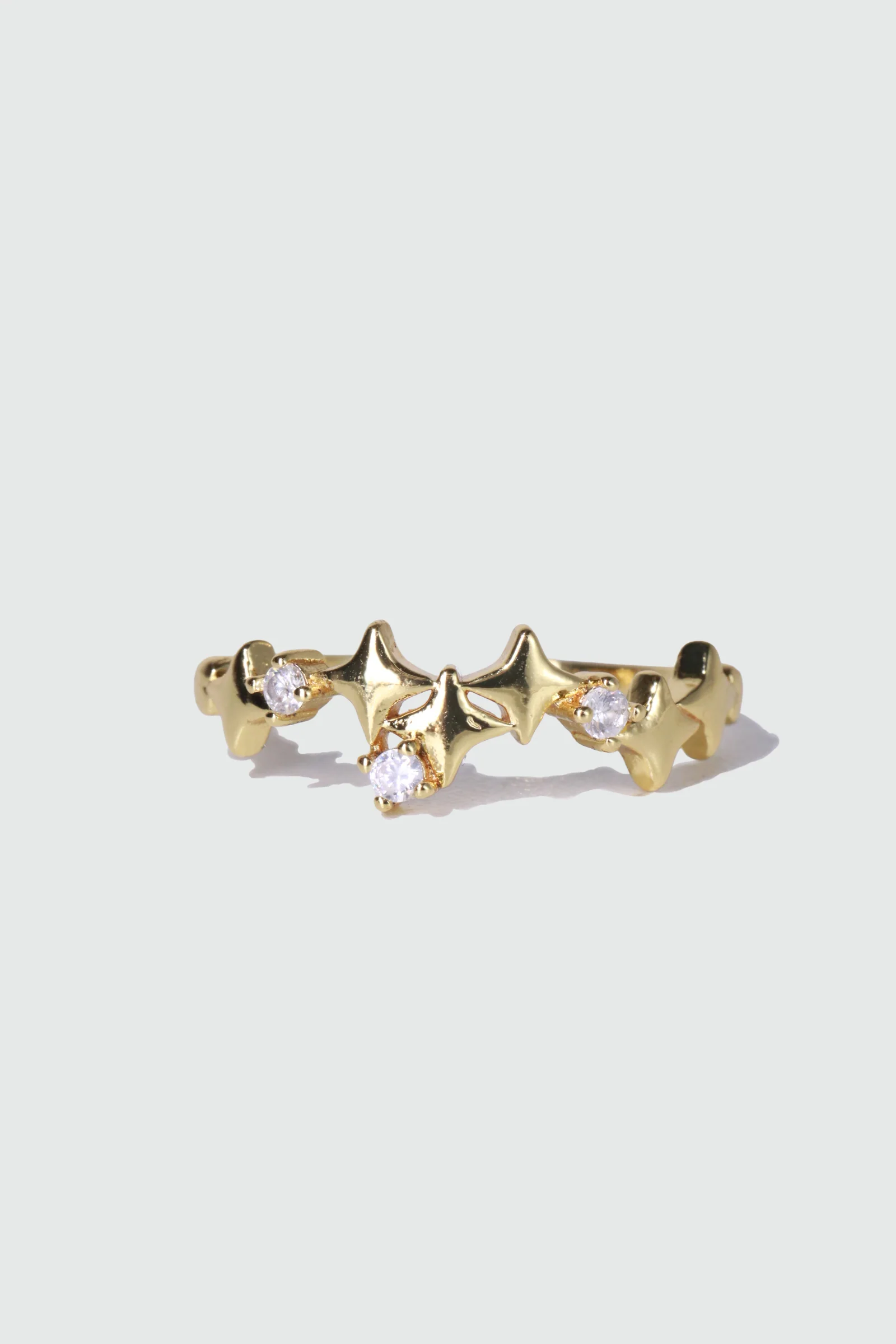 14K Real Gold Plated Multi Diamond Star Ring - Image 5