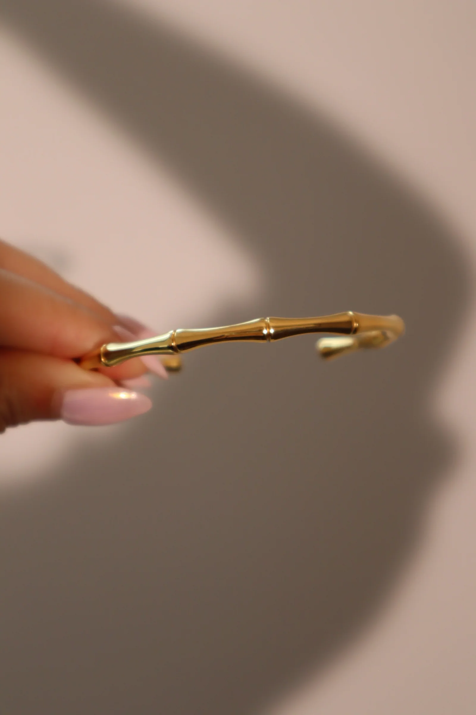 18K Gold Stainless Steel Bamboo Bracelet - Image 7