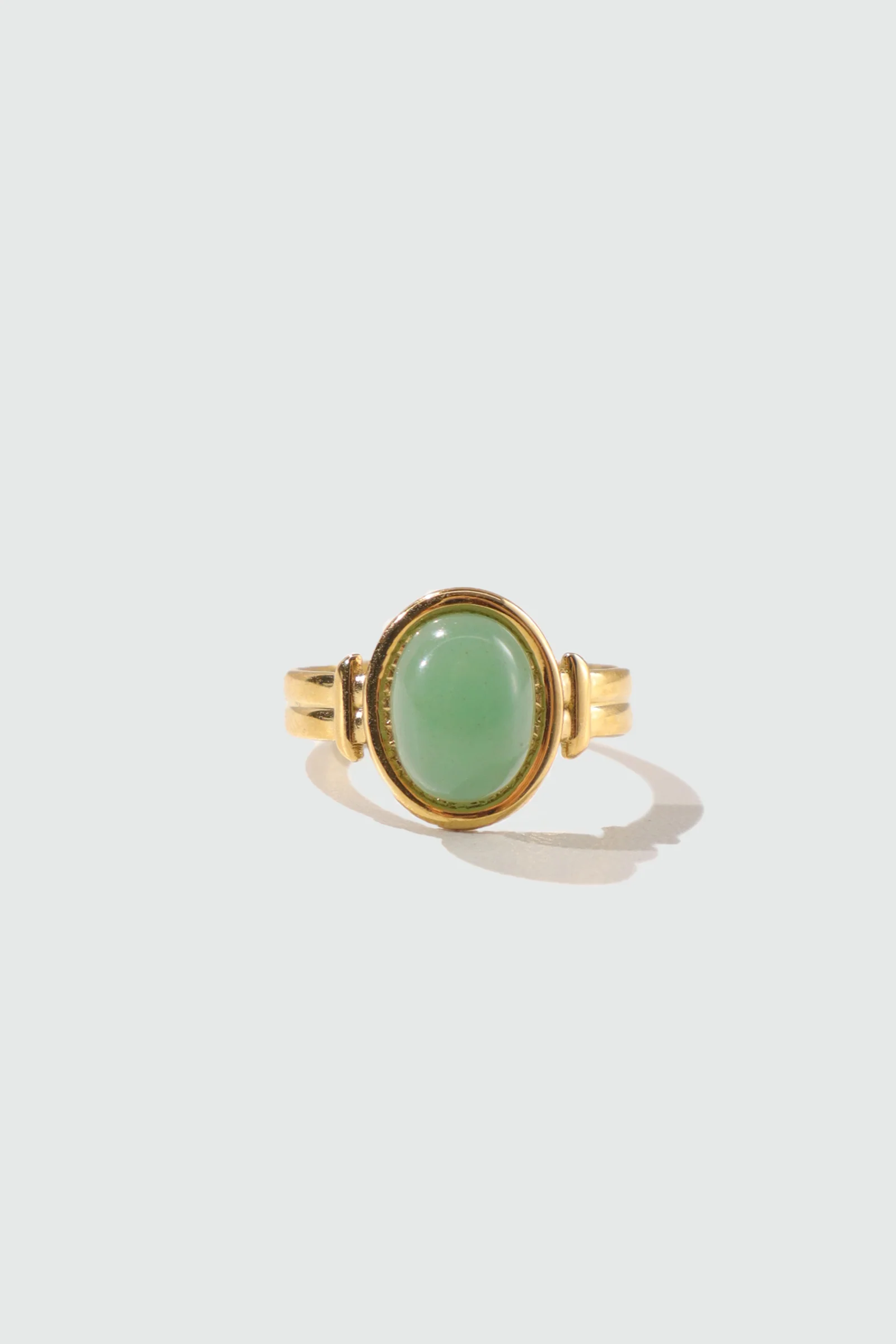 18K Real Gold Stainless Steel Natural Jade Ring - Image 7