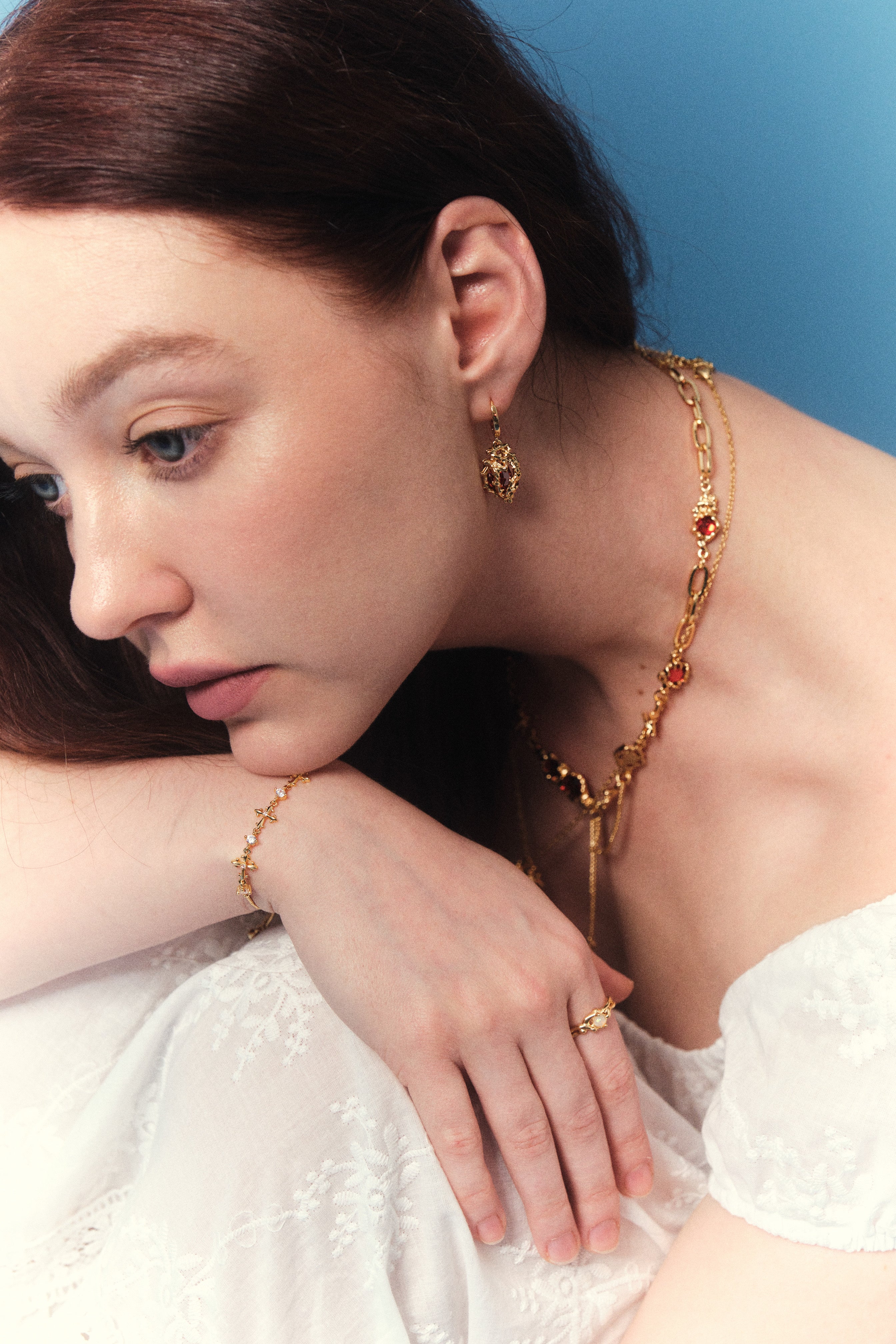 18K Real Gold Plated Multi Diamond Cross Bracelet - Image 16