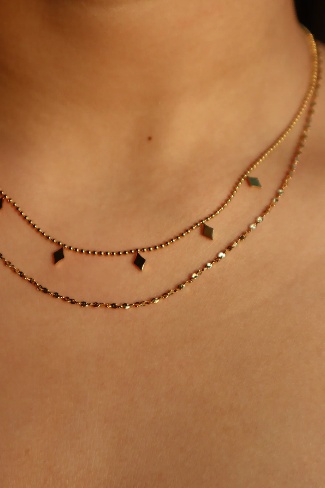 18K Gold Stainless Steel Star Layers Necklace - Image 3