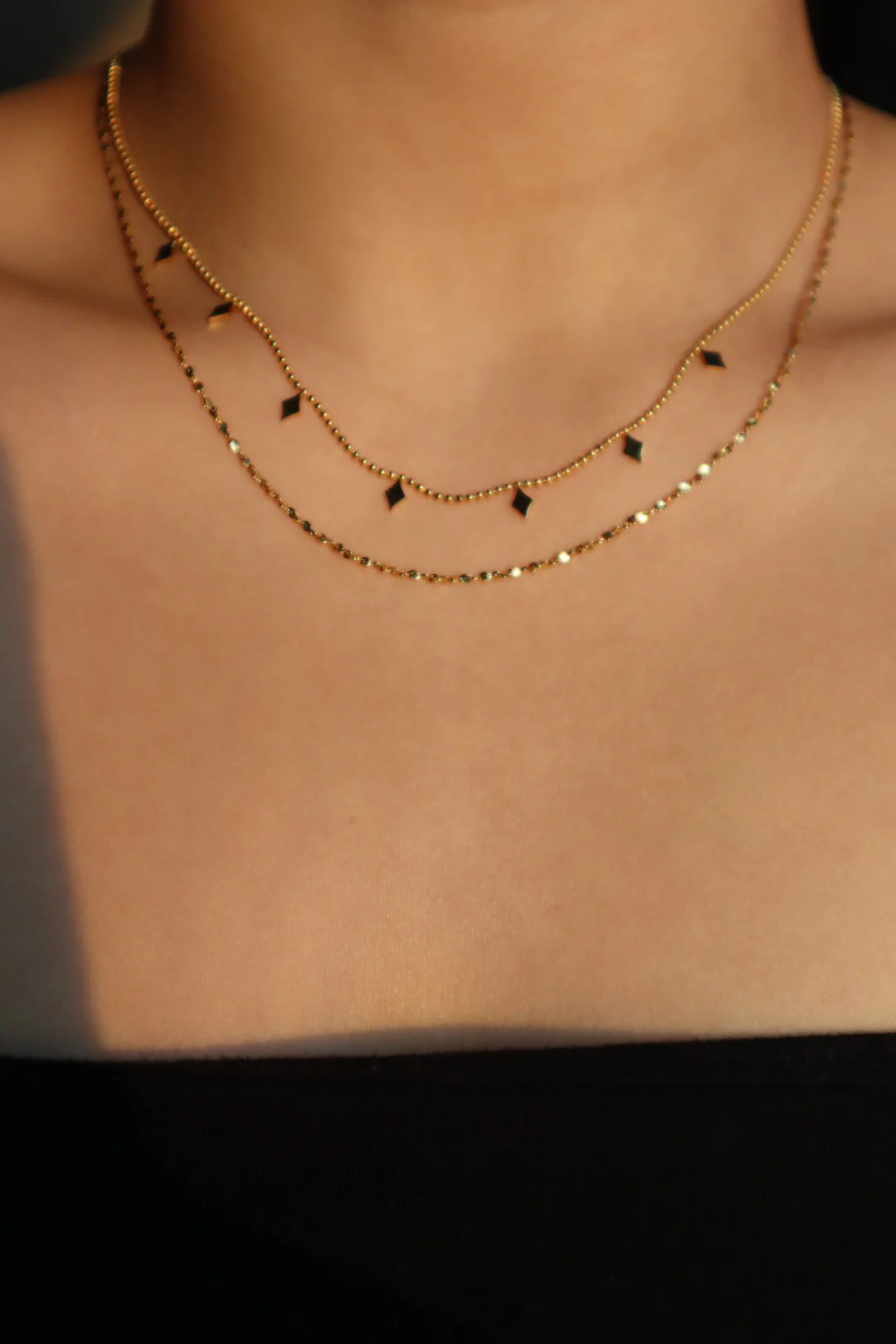 18K Gold Stainless Steel Star Layers Necklace - Image 4