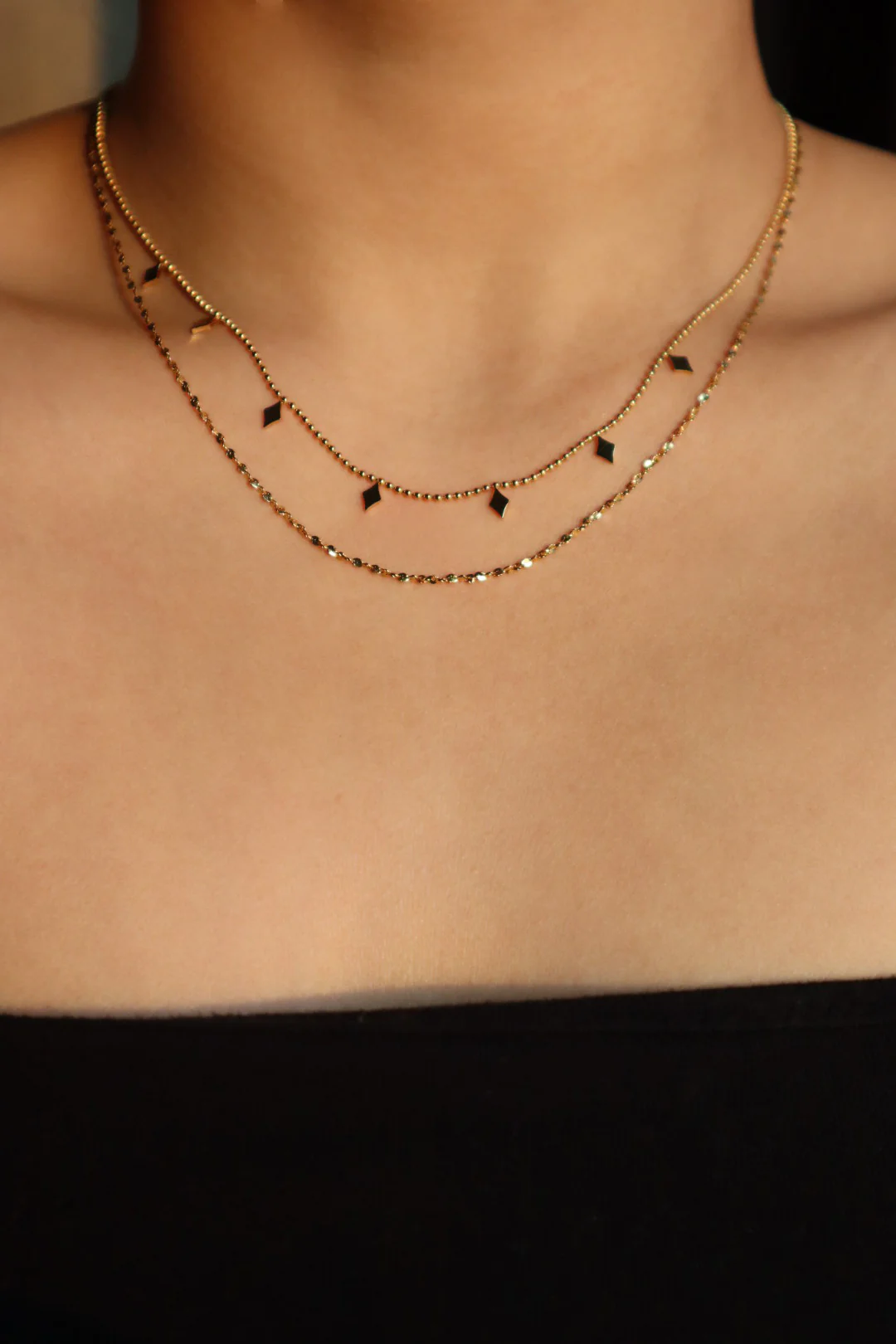 18K Gold Stainless Steel Star Layers Necklace - Image 5