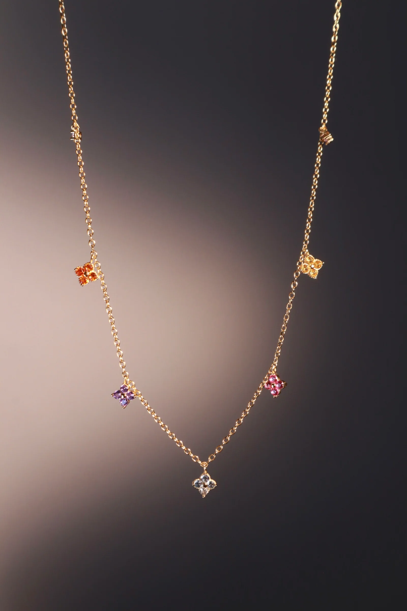 18K Gold Vermeil Color Petal Necklace - Image 3