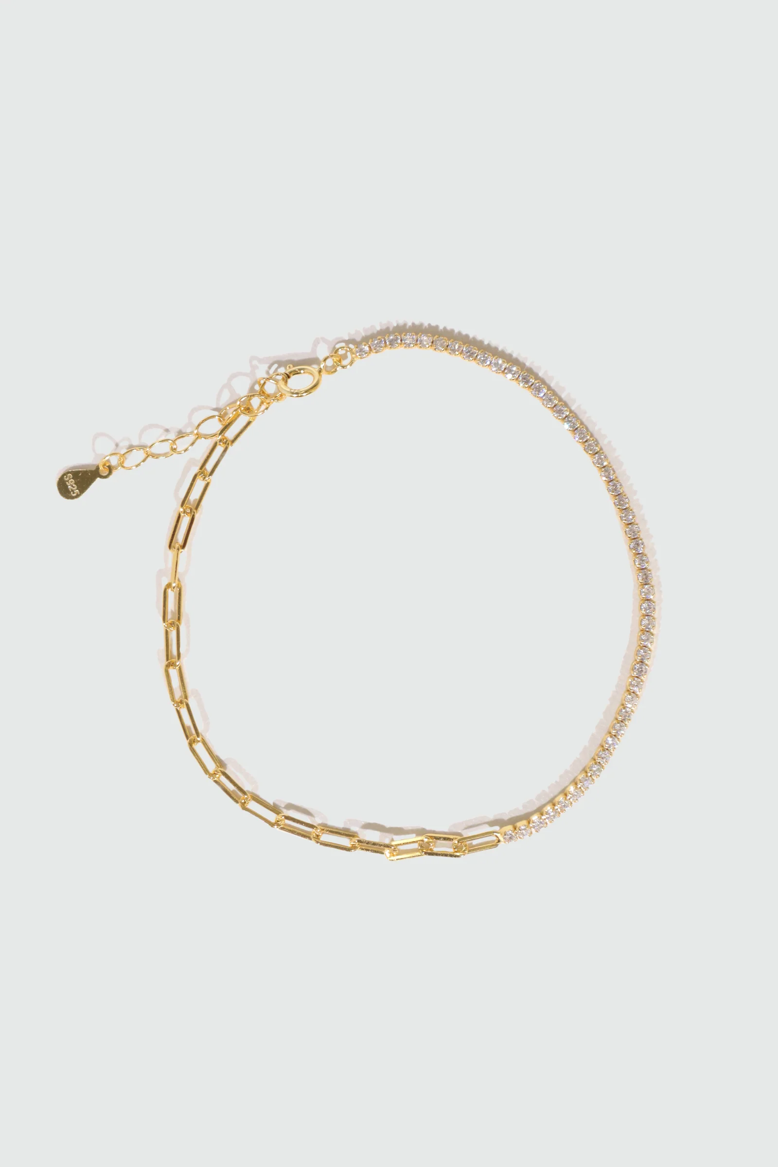 18K Gold Vermeil Diamond Chain Bracelet - Image 8