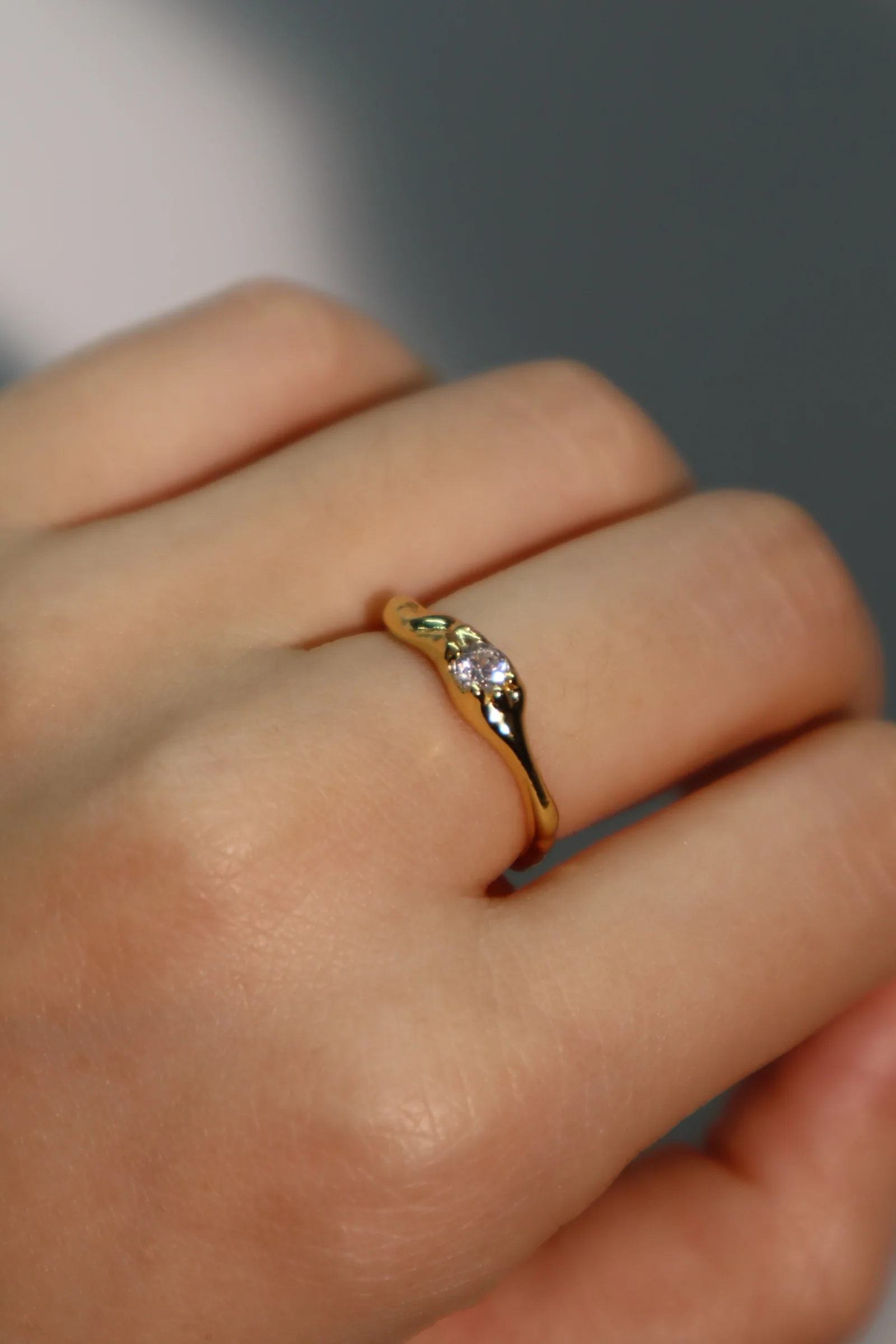 18K Gold Vermeil Diamond Ring - Image 4