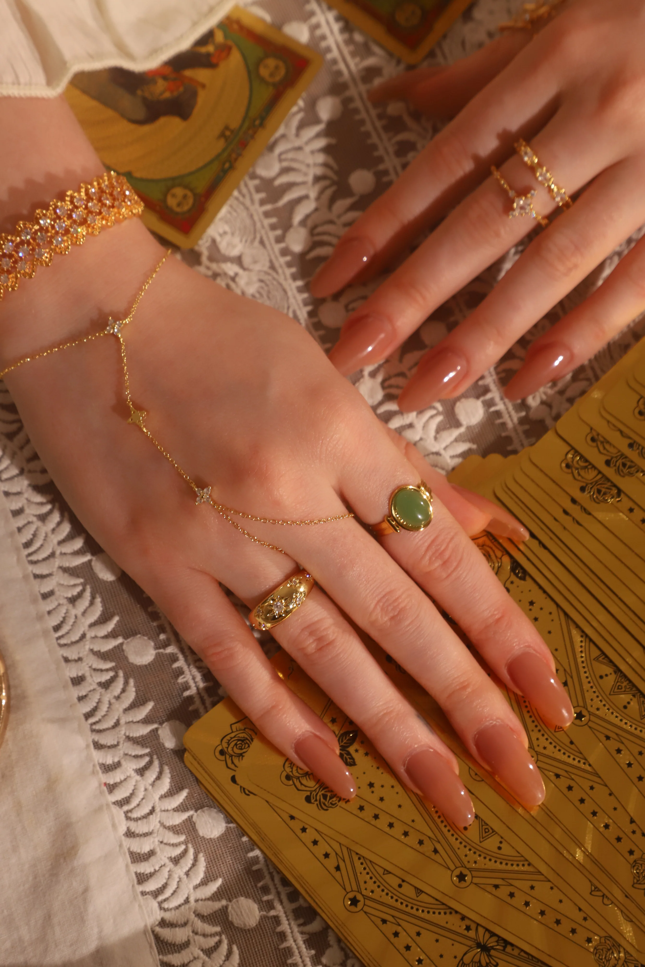 18K Real Gold Stainless Steel Natural Jade Ring - Image 14