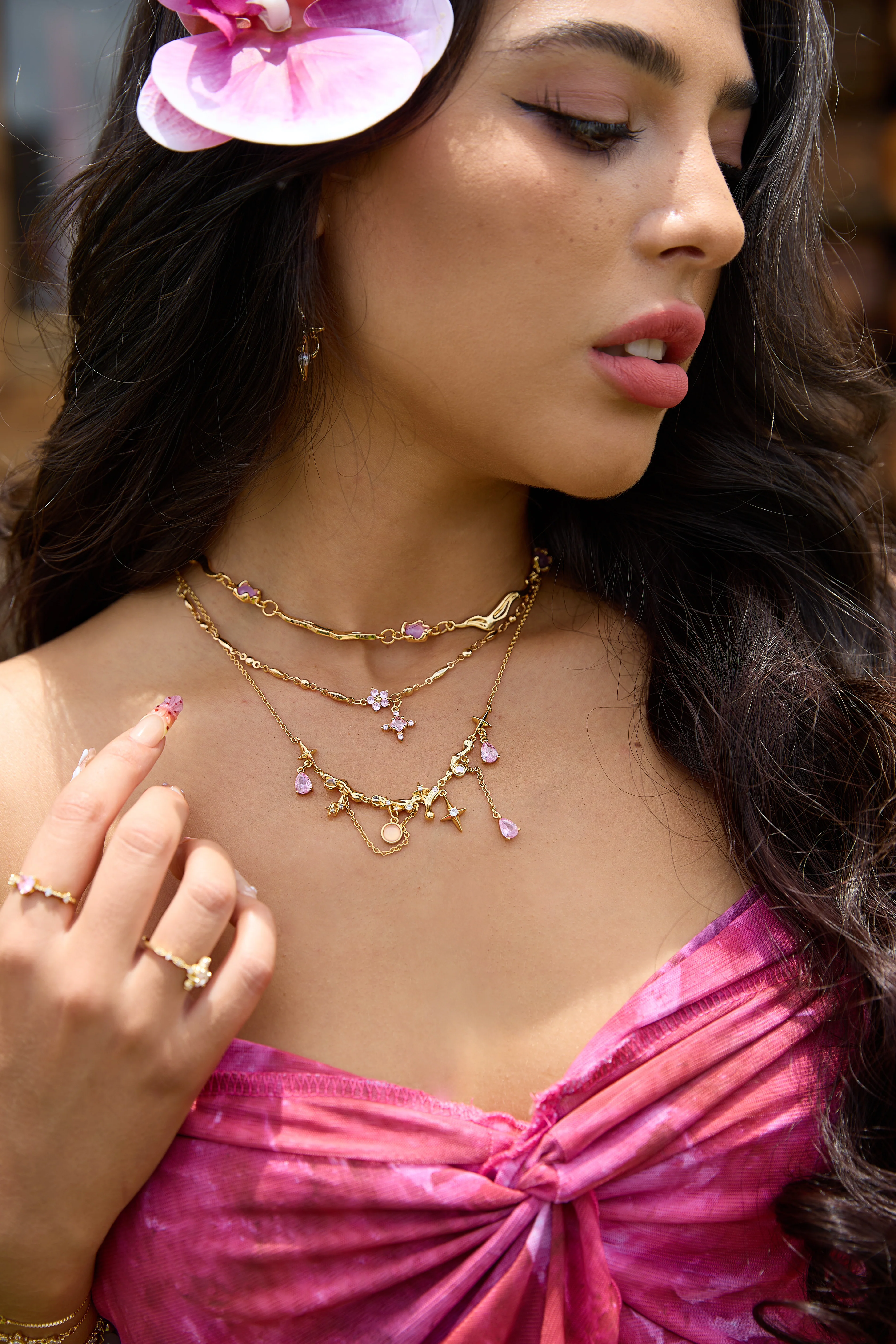 18K Real Gold Plated Pink Starlight Necklace - Image 19