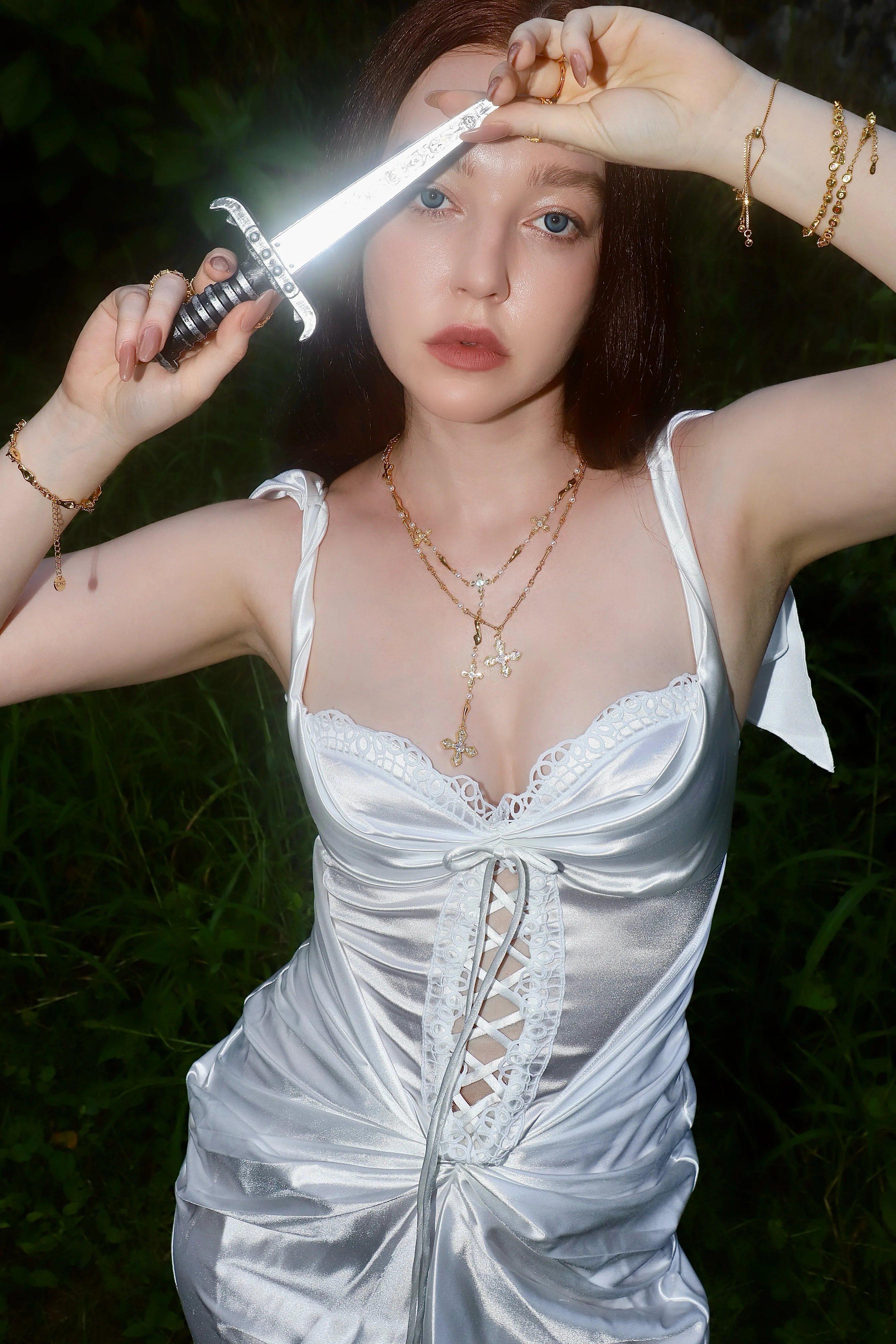 18K Real Gold Plated Eternal Cross Pearls Necklace - Image 11