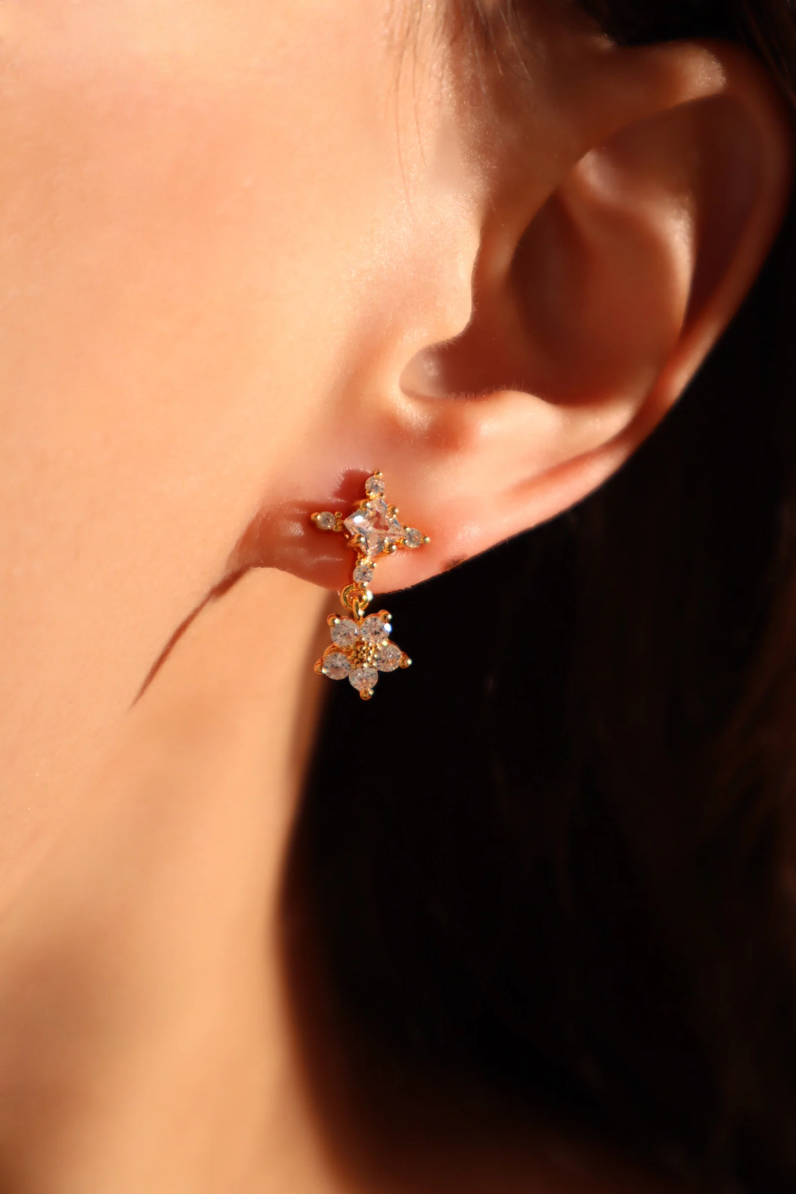 18K Real Gold Plated Starlight Bloom Earrings - Image 3