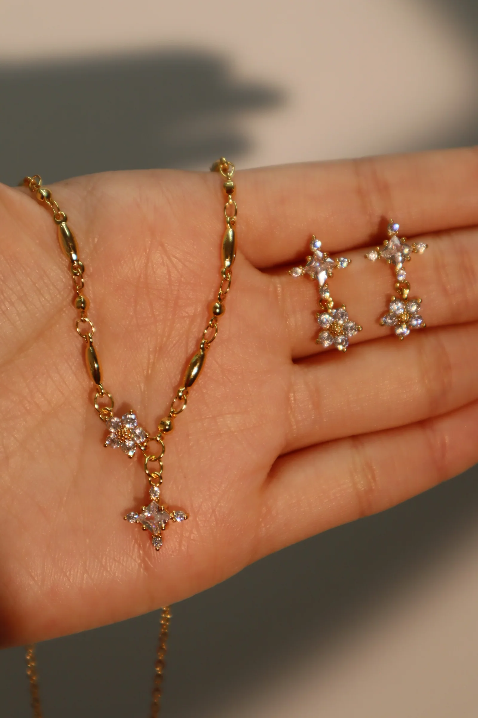 18K Real Gold Plated Starlight Bloom Earrings - Image 4