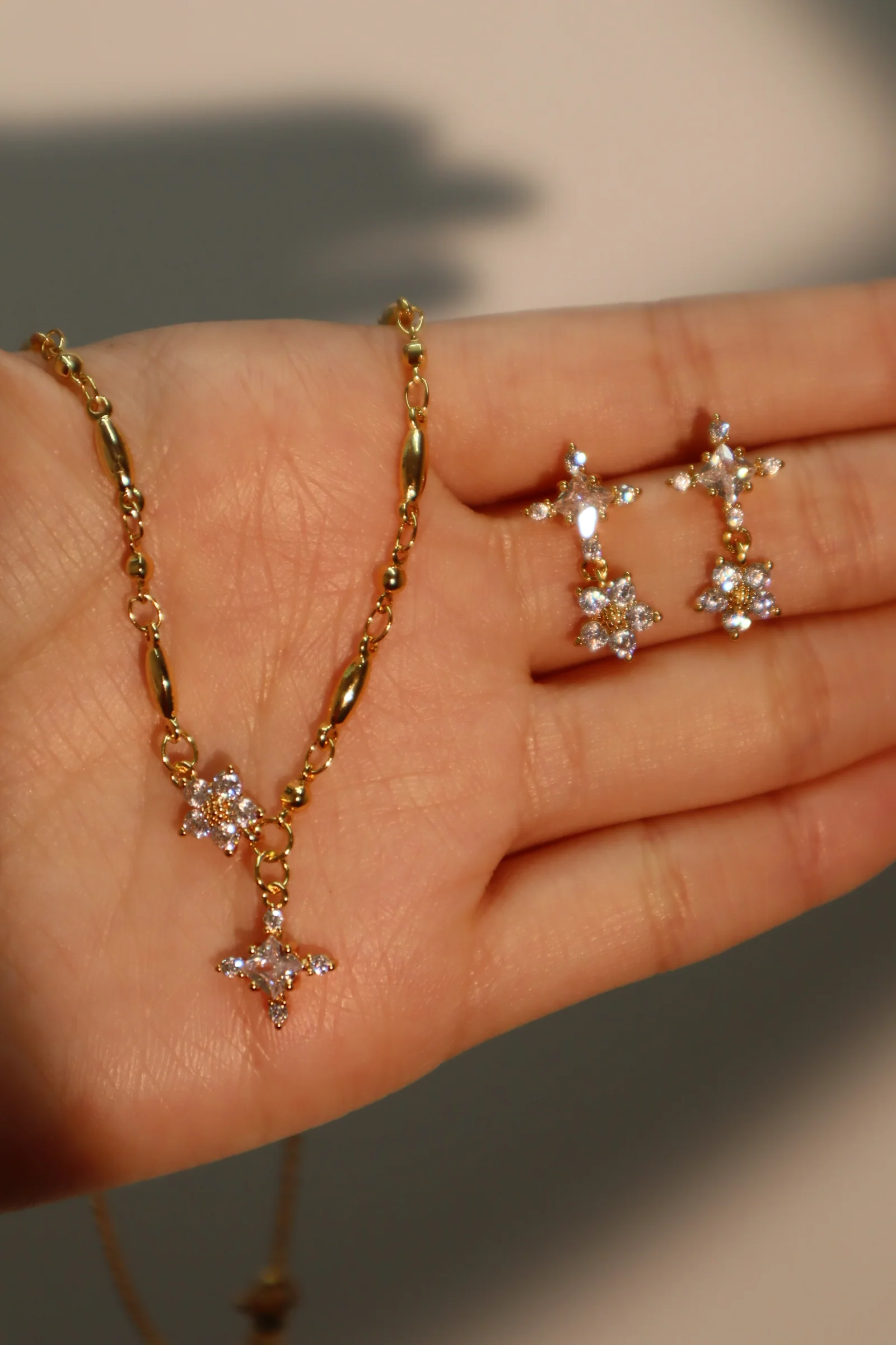 18K Real Gold Plated Starlight Bloom Earrings - Image 6