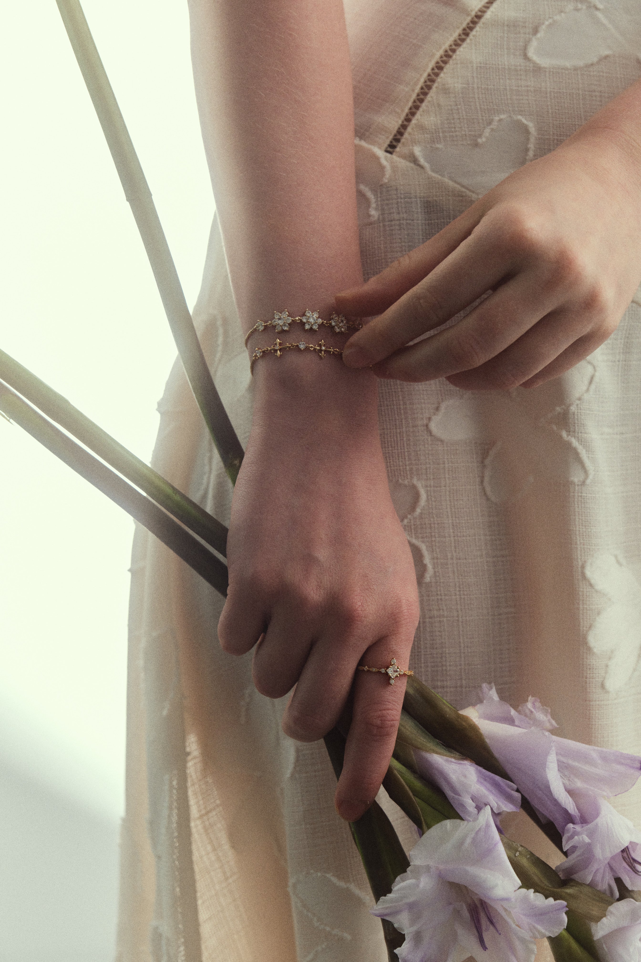 18K Real Gold Plated Multi Diamond Cross Bracelet - Image 6