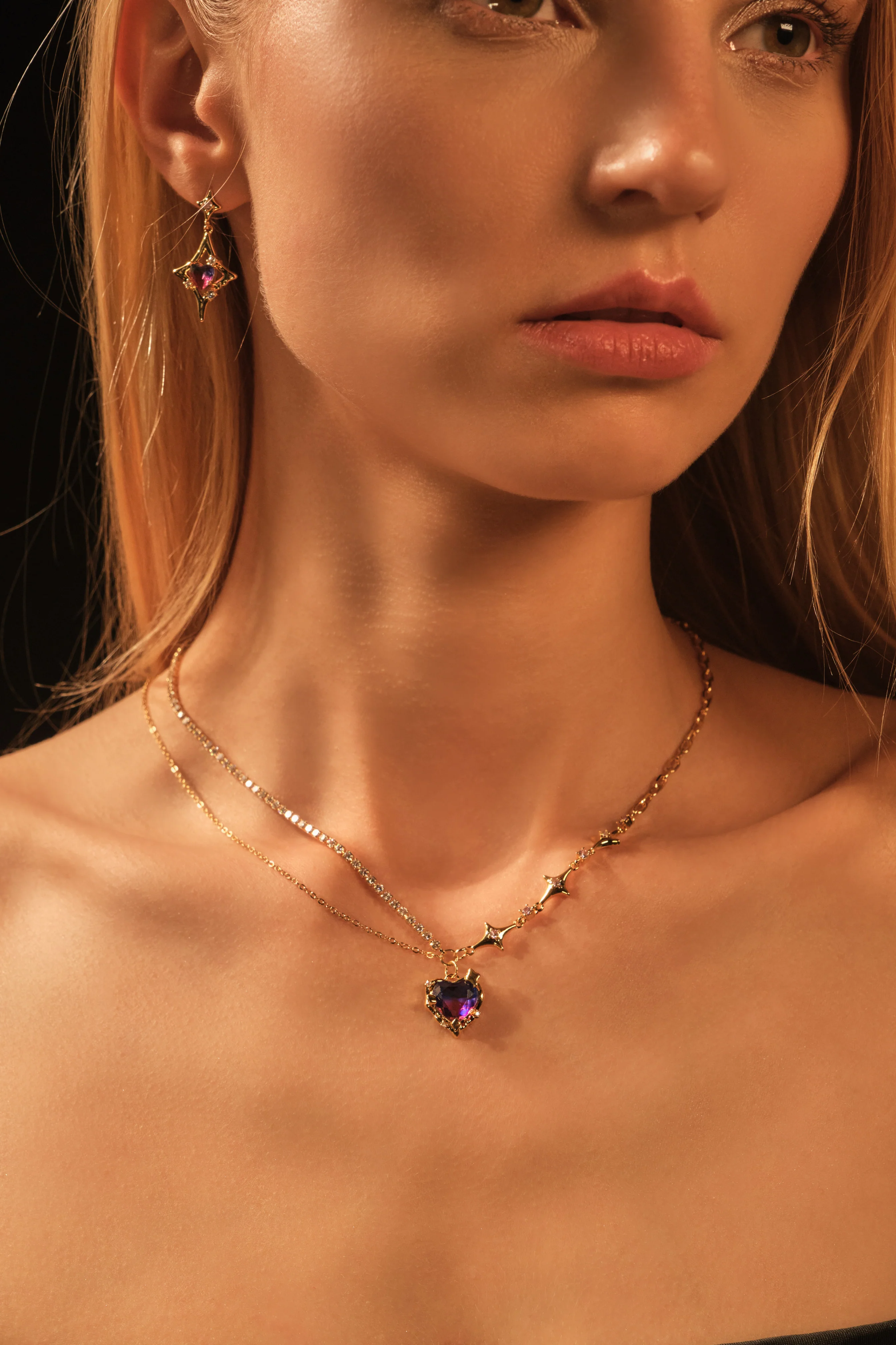 18K Real Gold Plated Gradient Heart Earrings - Image 6