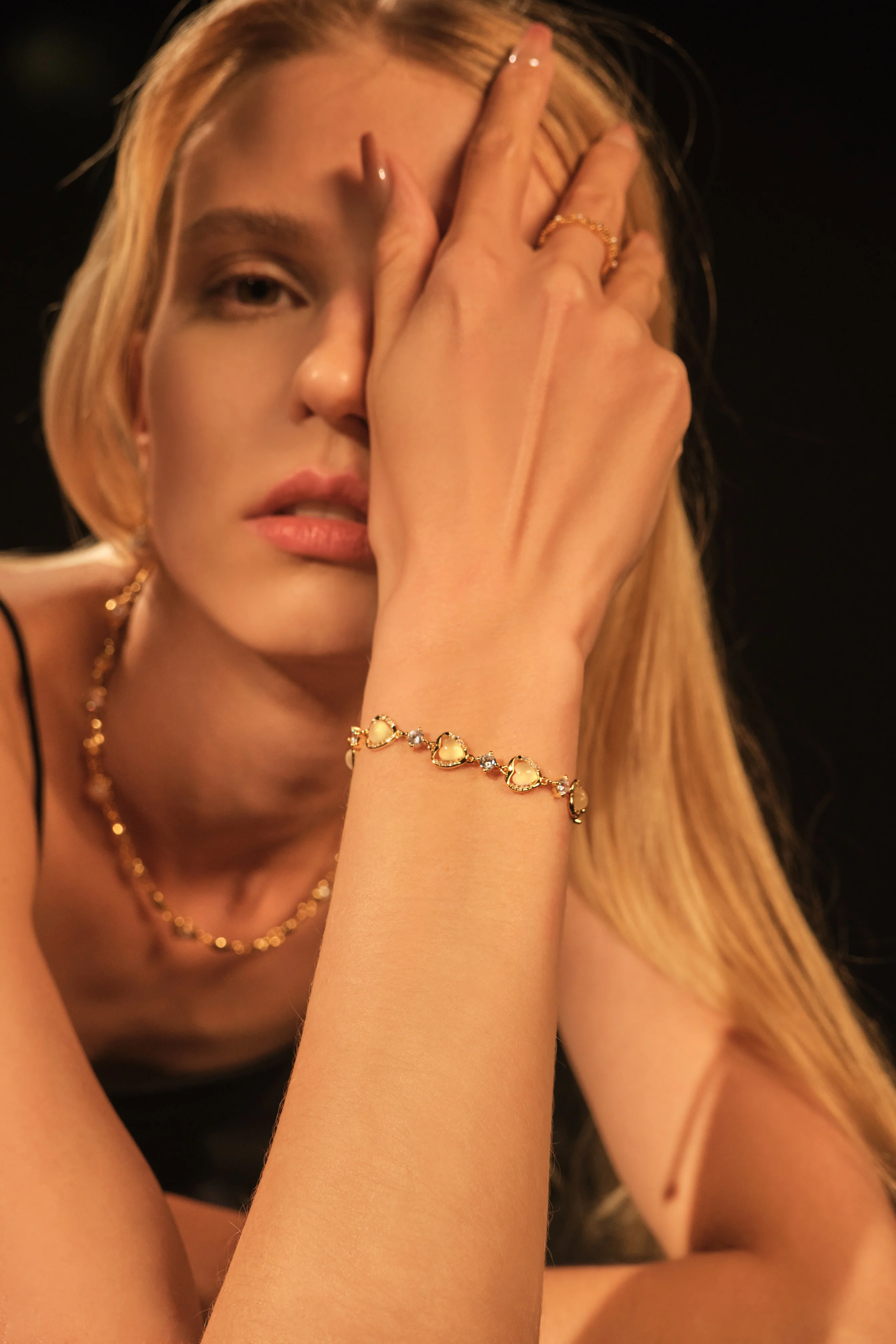 18K Real Gold Plated Moonlight Glowing Heart Bracelet - Image 12