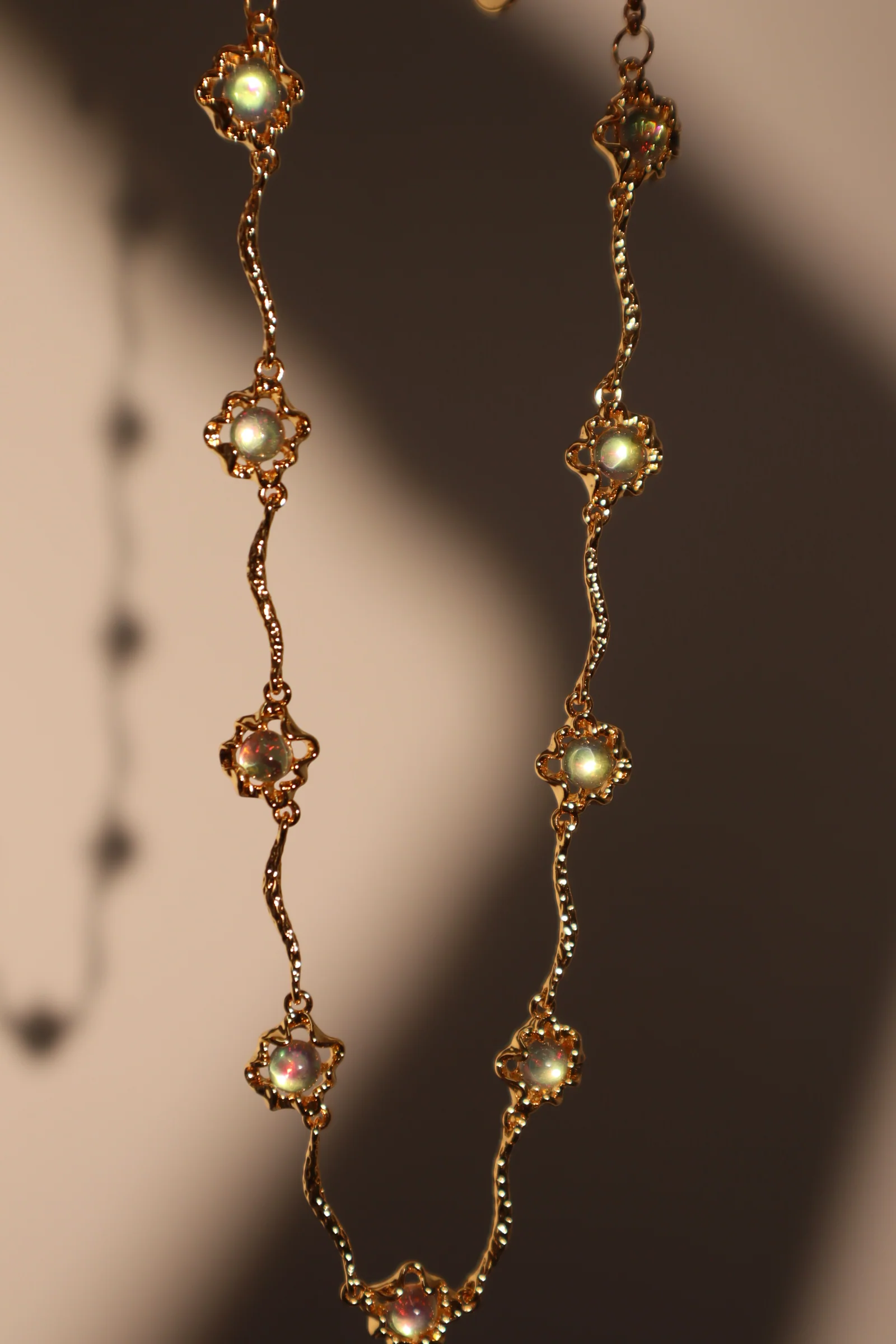 18K Real Gold Plated Multi Opal Necklace - Image 12