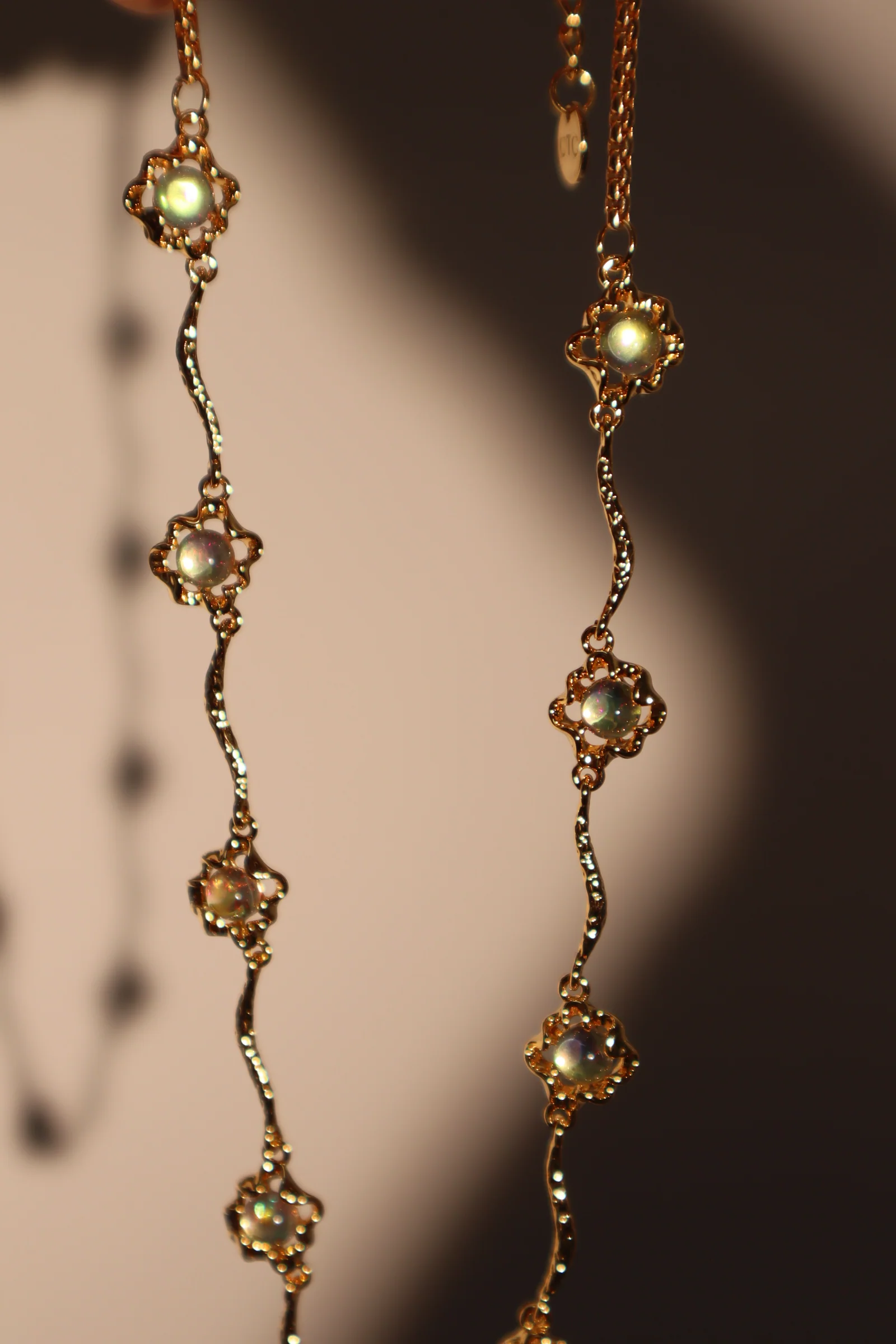 18K Real Gold Plated Multi Opal Necklace - Image 15