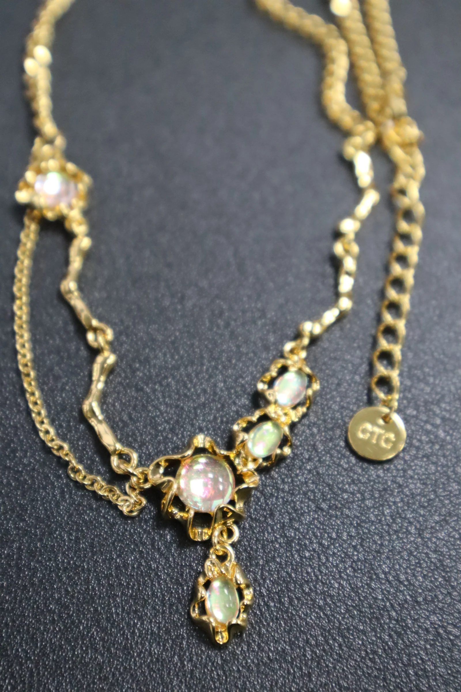 18K Real Gold Plated Opal Dangle Necklace - Image 6