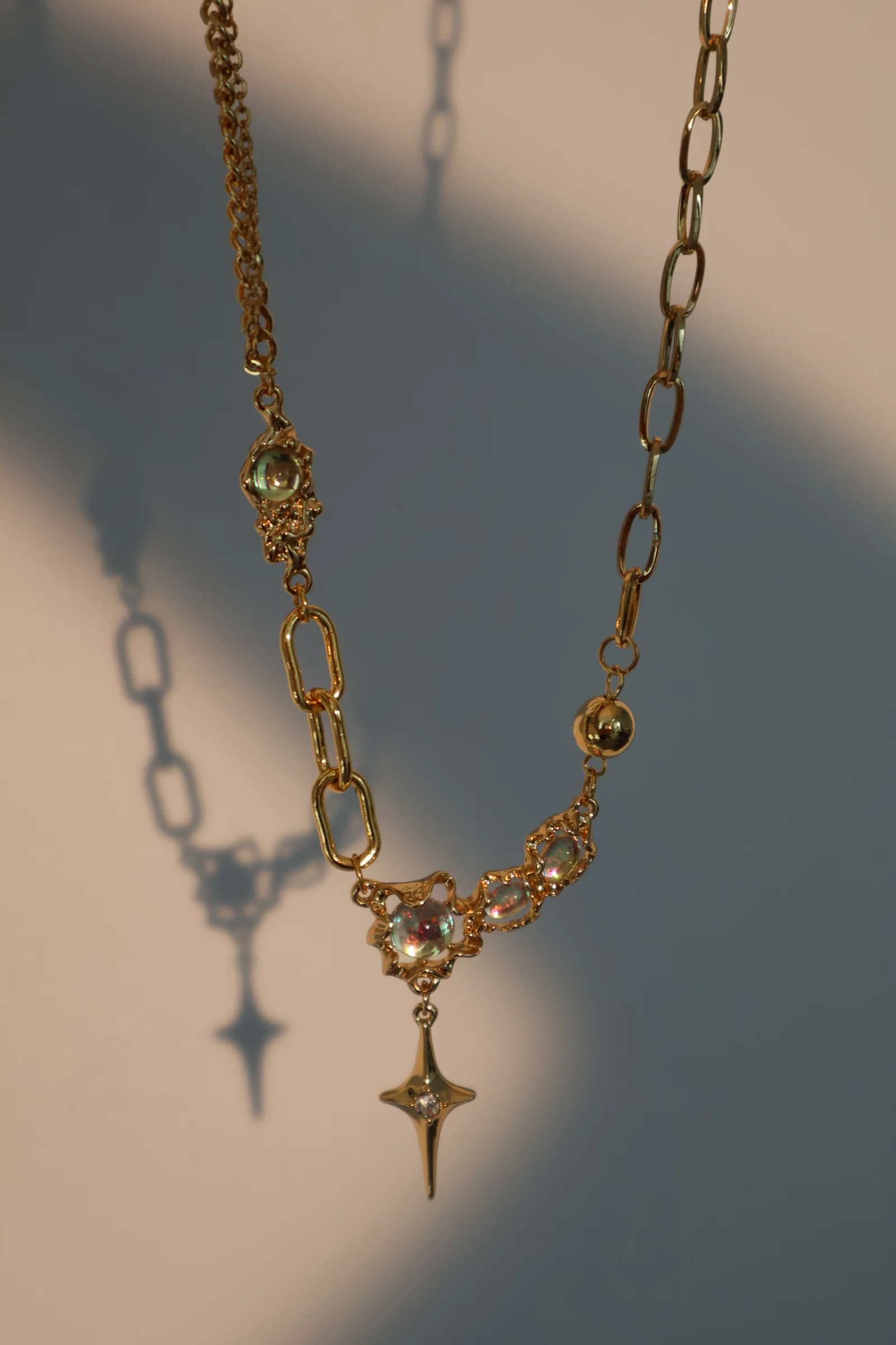 18K Real Gold Plated Opal Star Necklace - Image 5