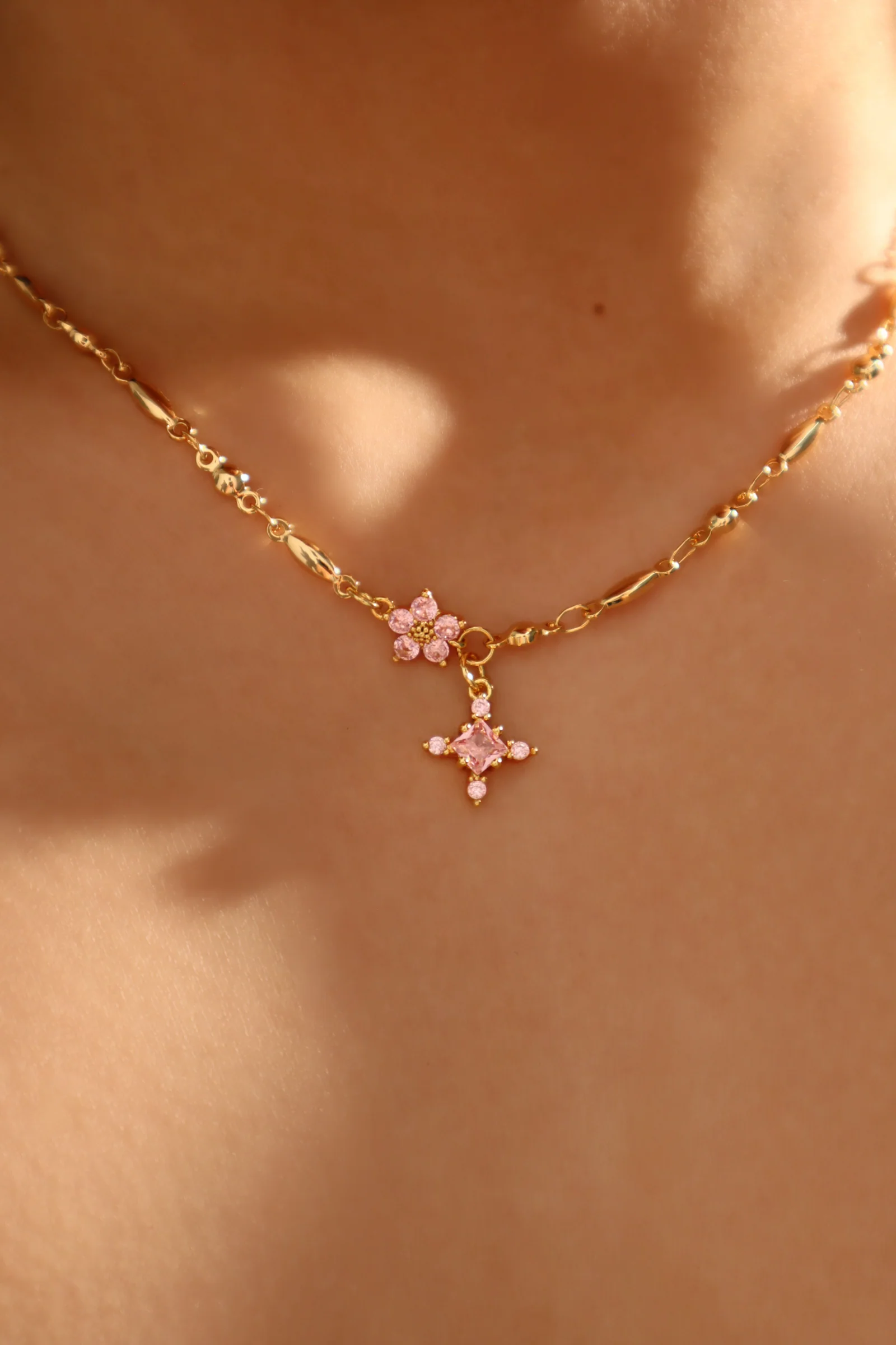 18K Real Gold Plated Pink Starlight Necklace - Image 10
