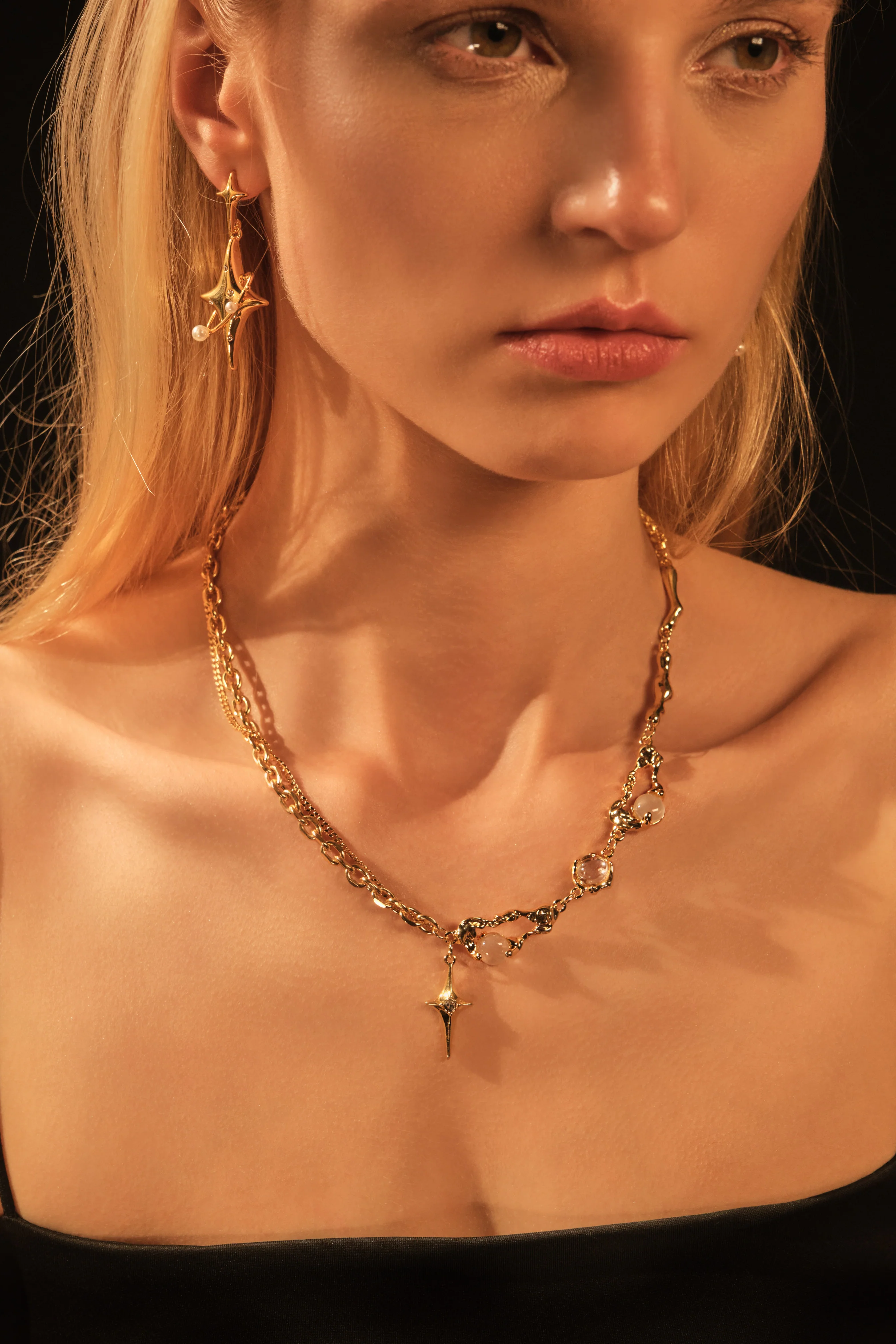 18K Real Gold Plated Saturn Star Earrings - Image 9