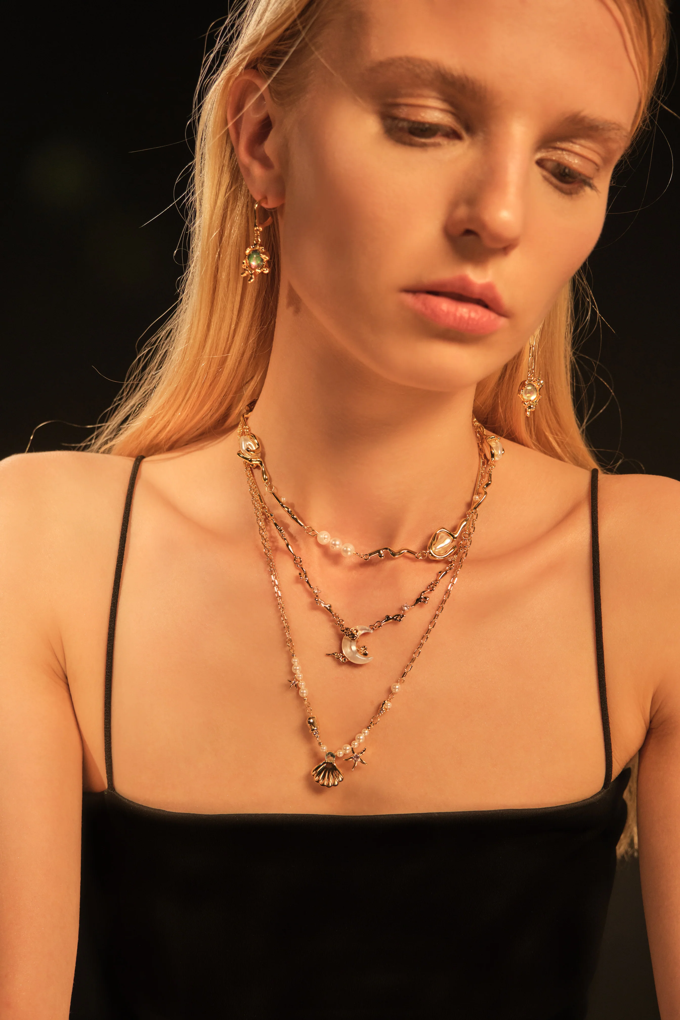 18K Real Gold Plated Sea Shell Pearls Necklace - Image 22