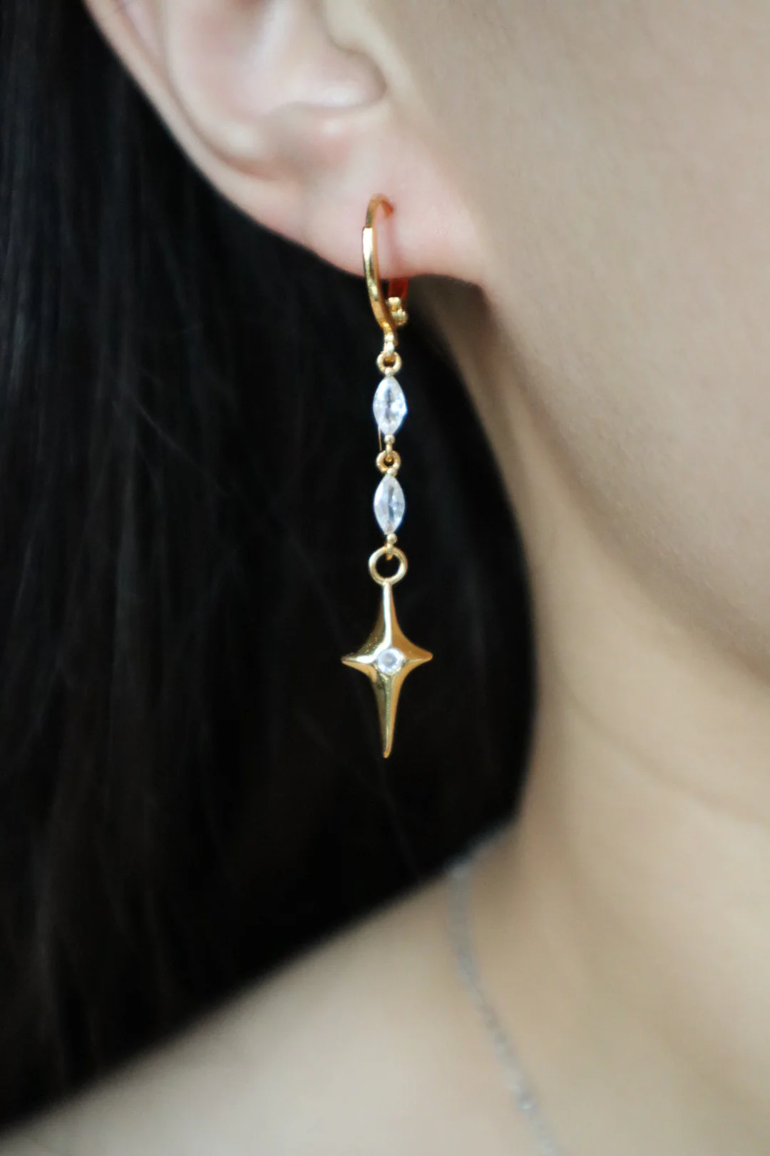 18K Real Gold Plated Star Dangle Earrings - Image 4