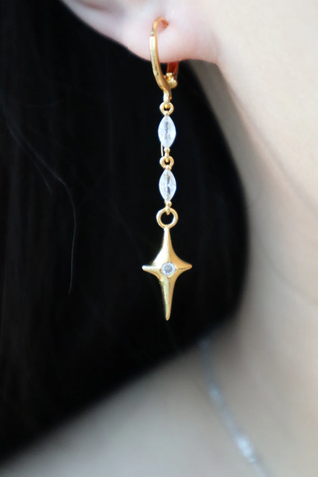 18K Real Gold Plated Star Dangle Earrings - Image 5