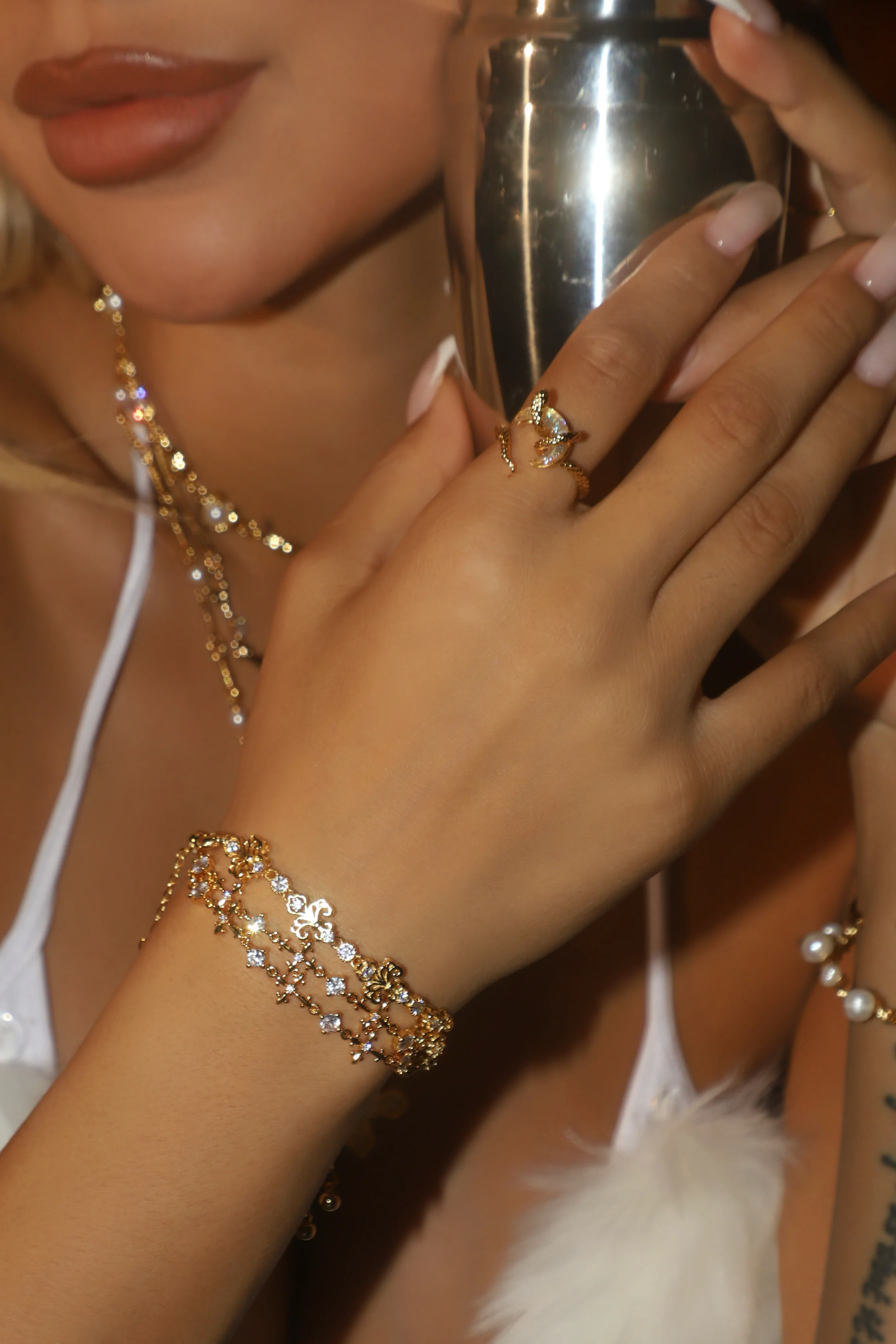 20K Real Gold Plated Moon Snake Ring - Image 4