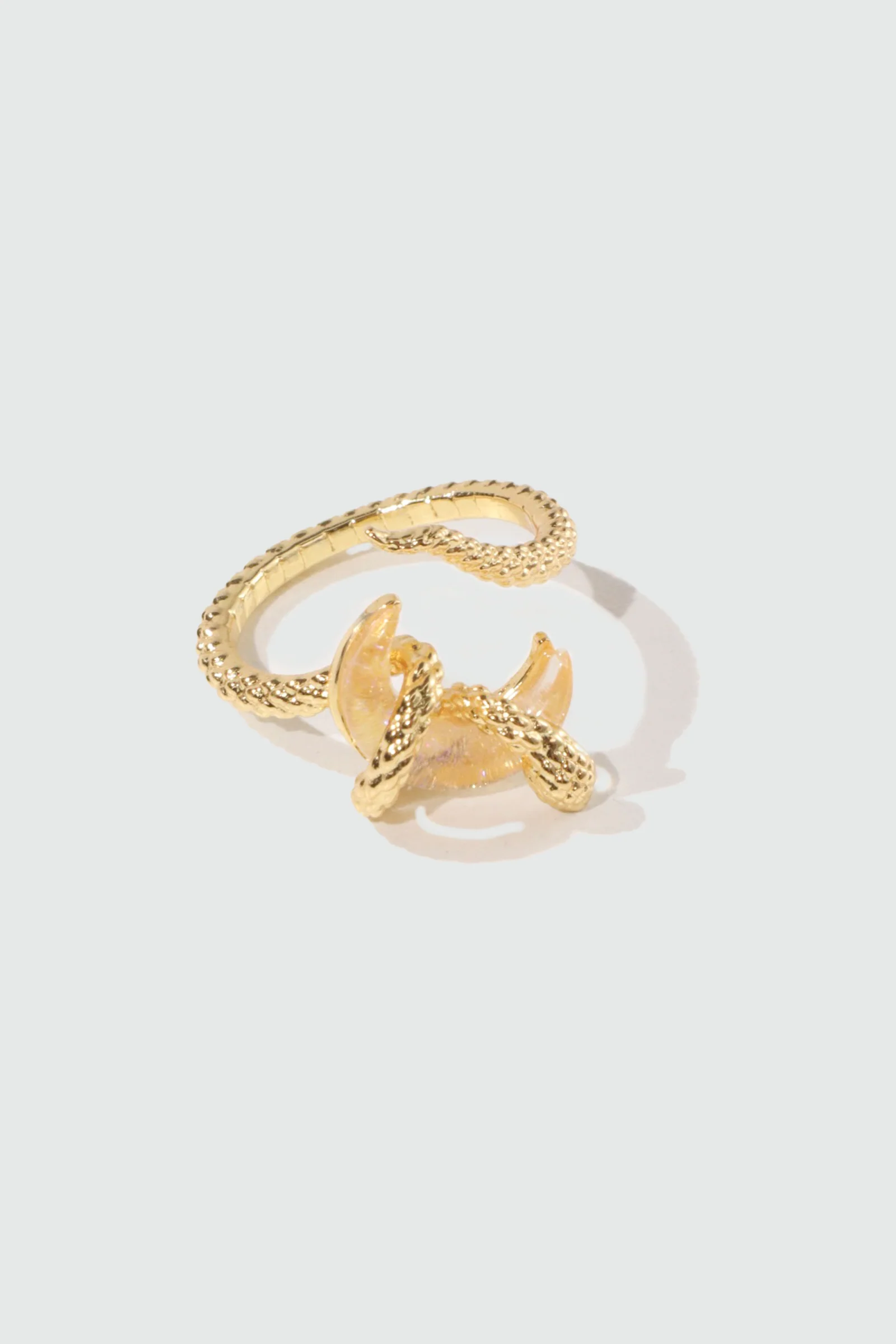20K Real Gold Plated Moon Snake Ring - Image 8