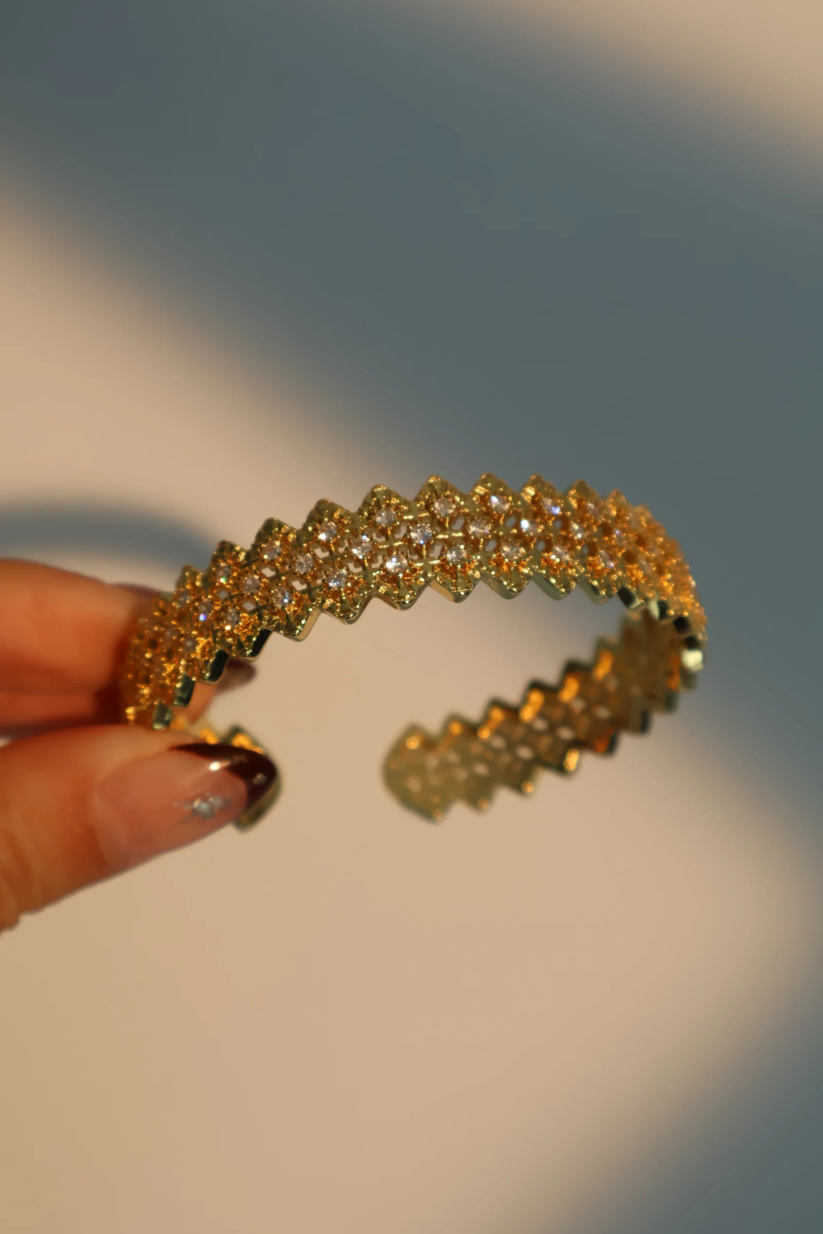 24K Real Gold Plated Diamonds Gypsophila Bracelet - Image 4
