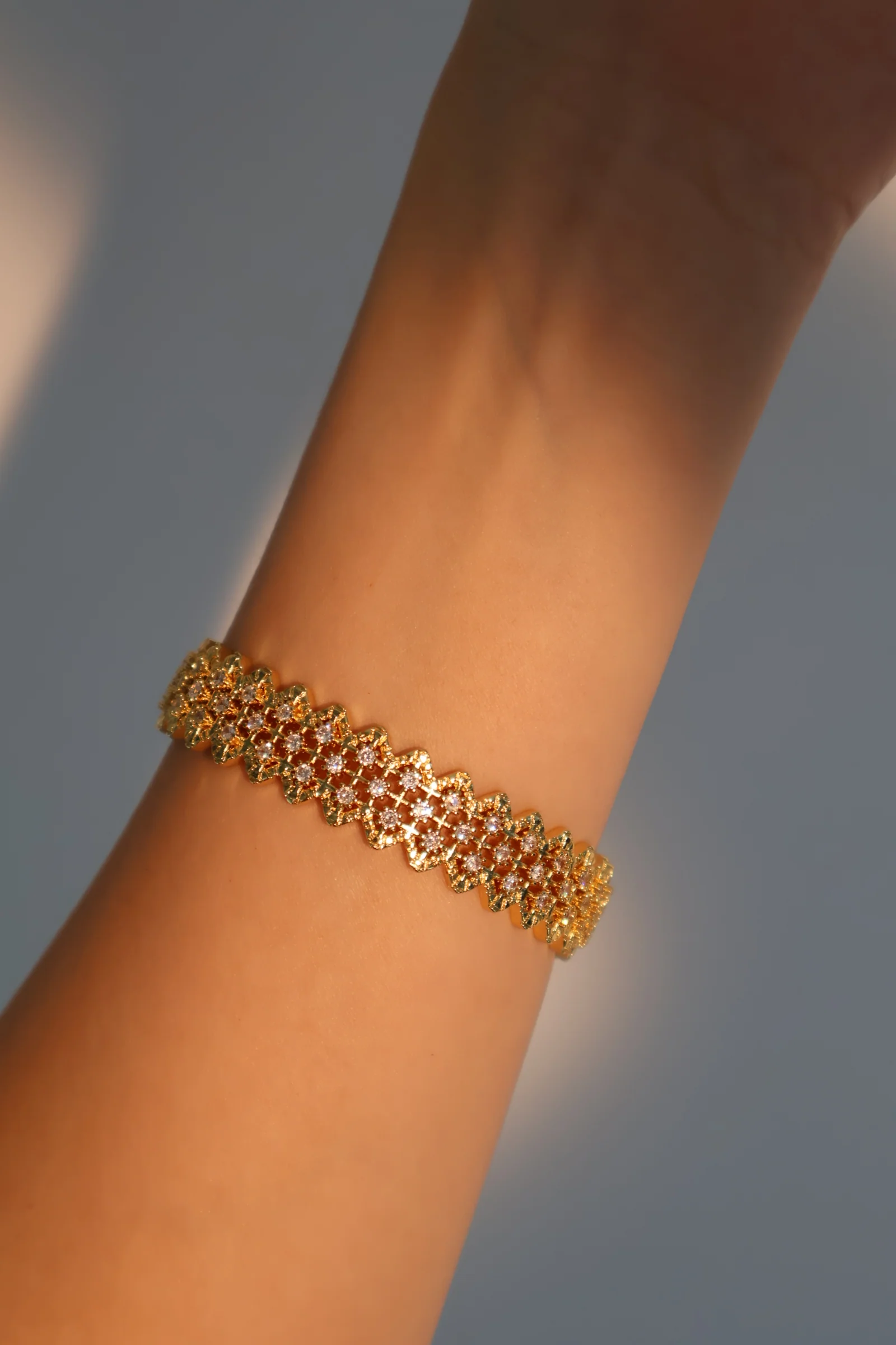 24K Real Gold Plated Diamonds Gypsophila Bracelet - Image 5