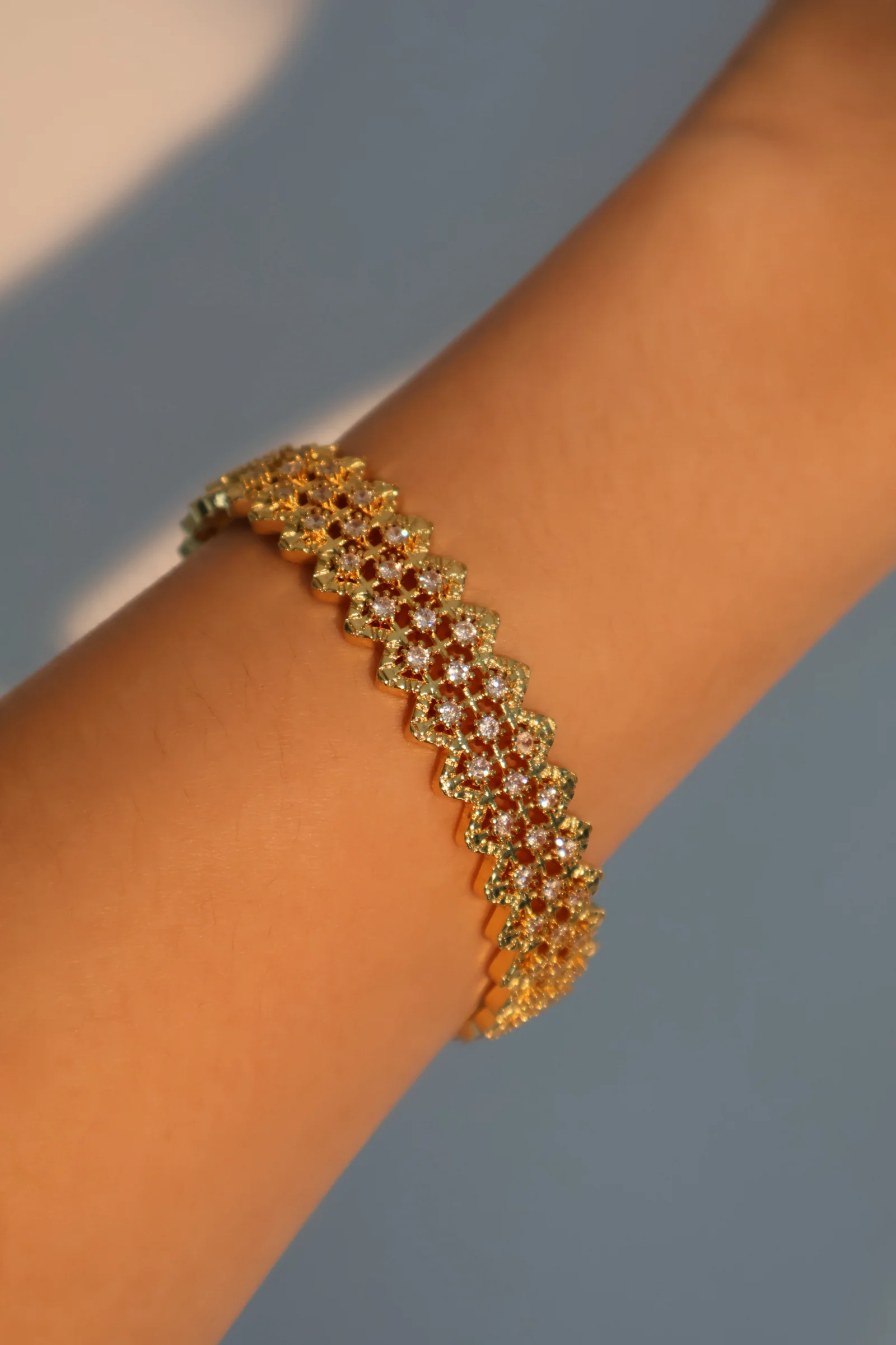 24K Real Gold Plated Diamonds Gypsophila Bracelet - Image 8