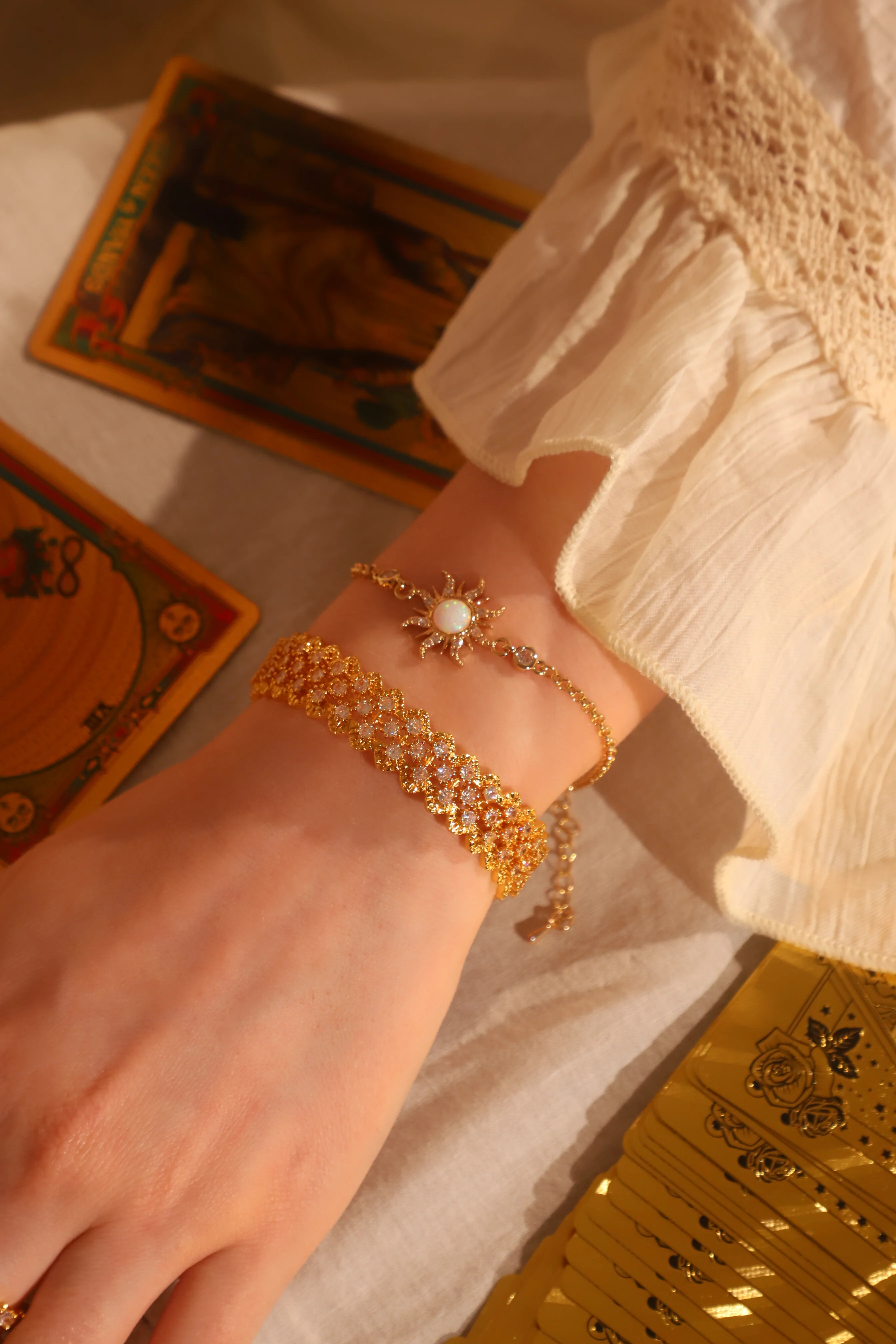 24K Real Gold Plated Diamonds Gypsophila Bracelet - Image 9