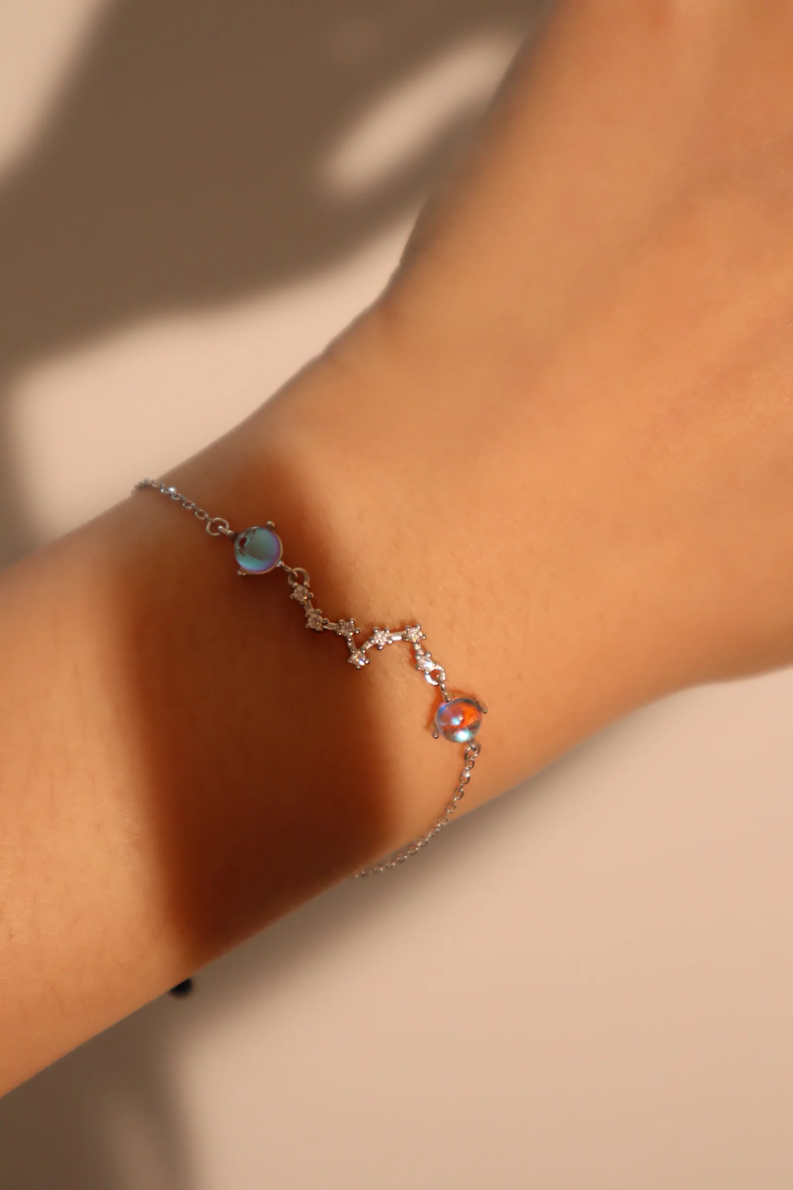 925 Sterling Silver Moonstone Galaxy Bracelet - Image 5