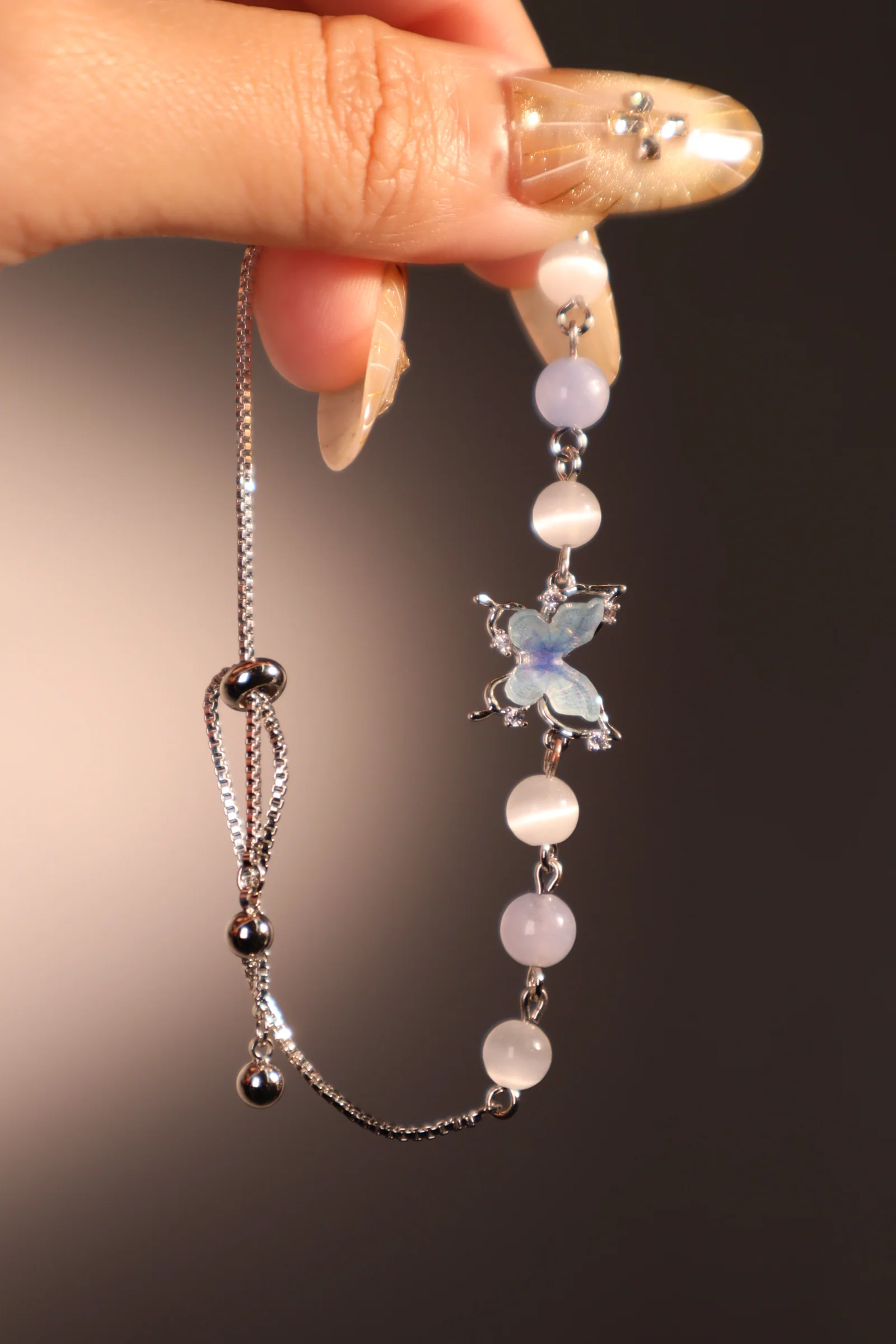 Blue Butterfly Moonstone Bracelet - Image 4