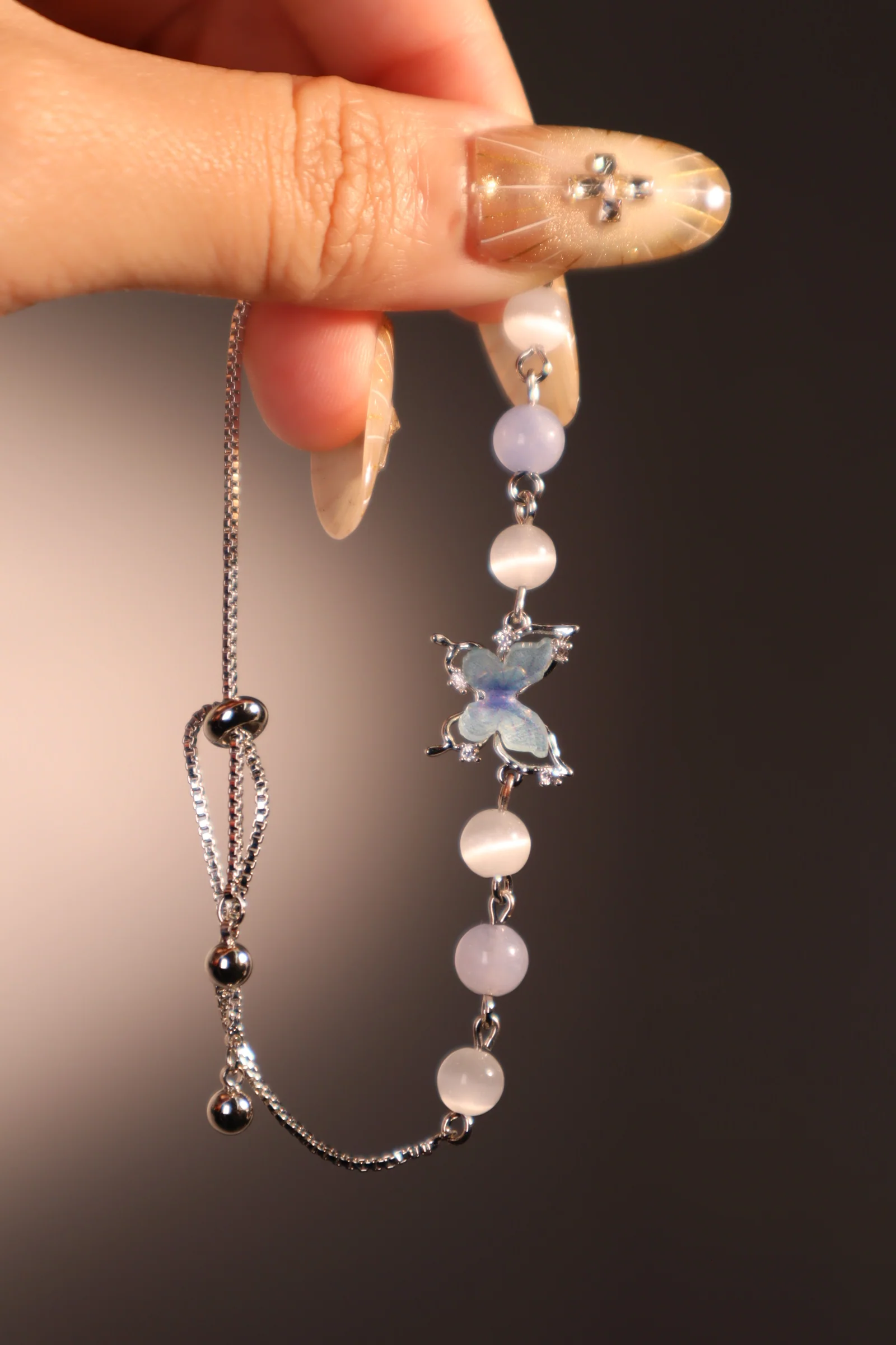 Blue Butterfly Moonstone Bracelet - Image 7