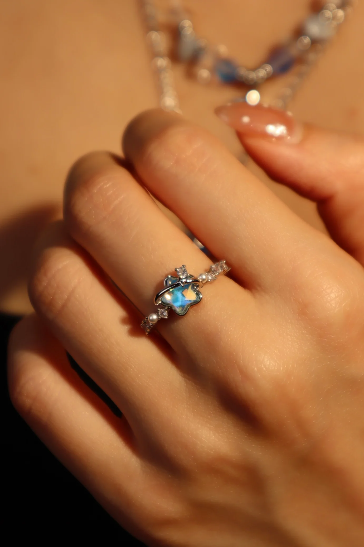 Blue Star Pearl Ring - Image 4