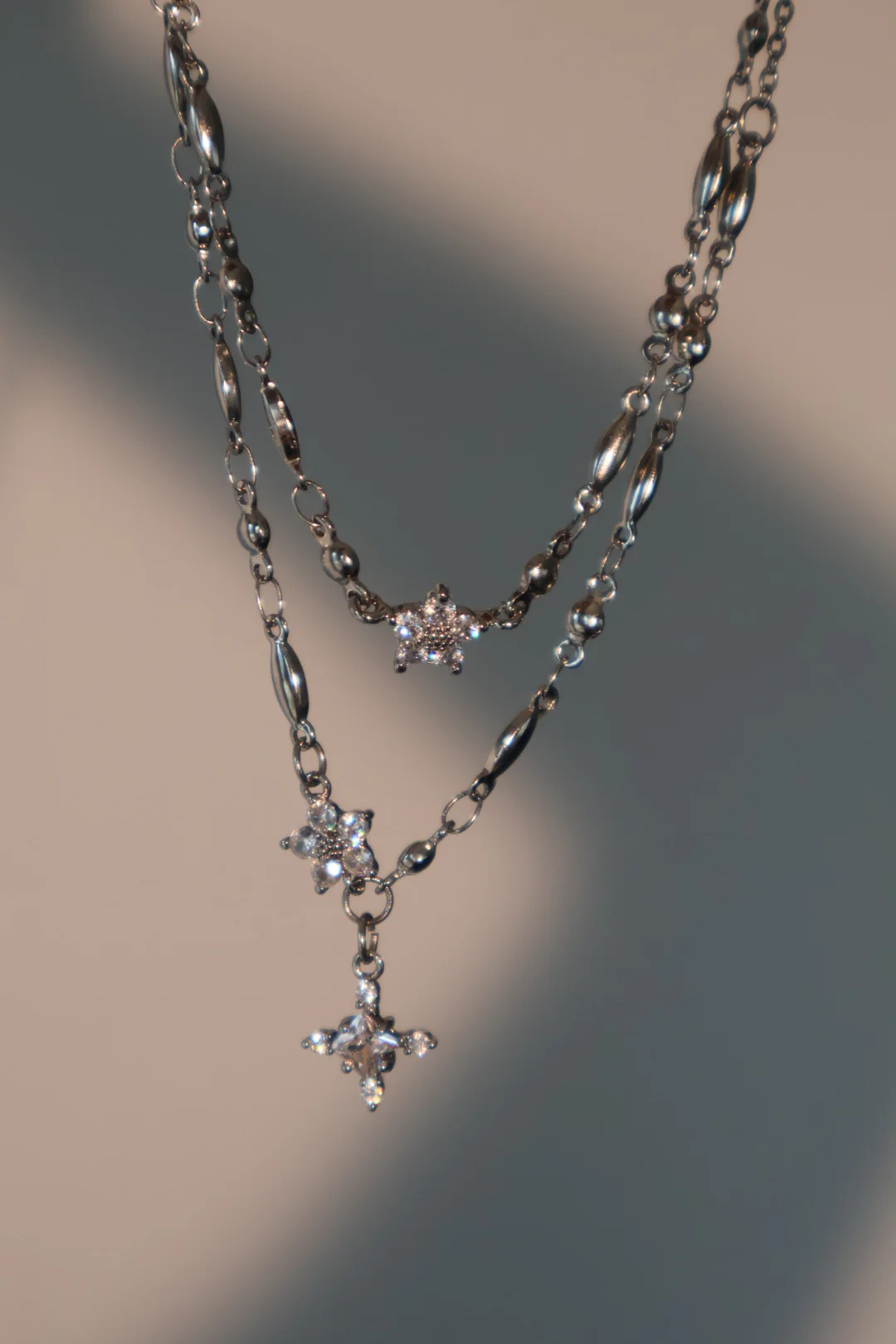 Palladium White Gold Plated Starlight Bloom Necklace - Image 4