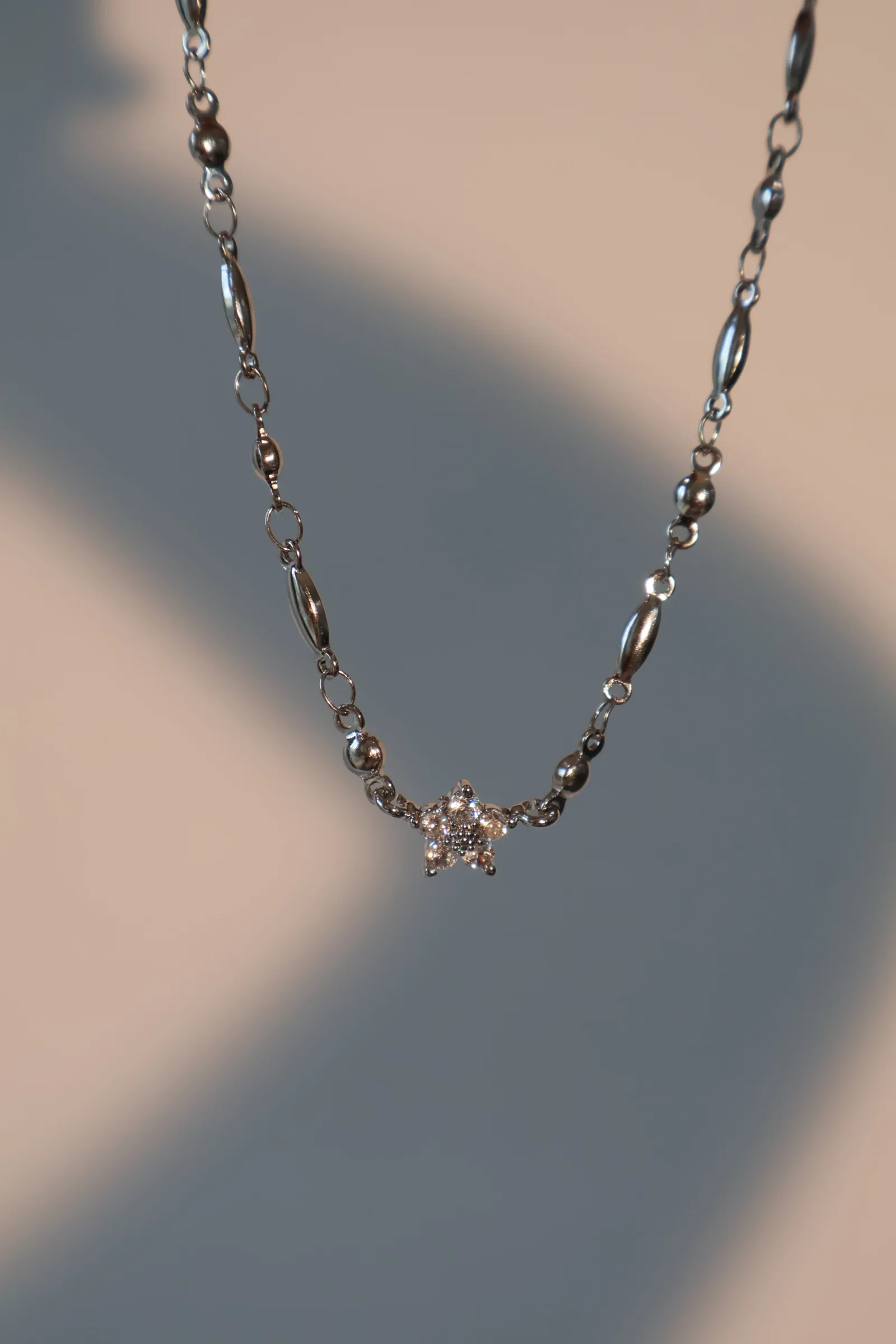 Palladium White Gold Plated Starlight Bloom Necklace - Image 5