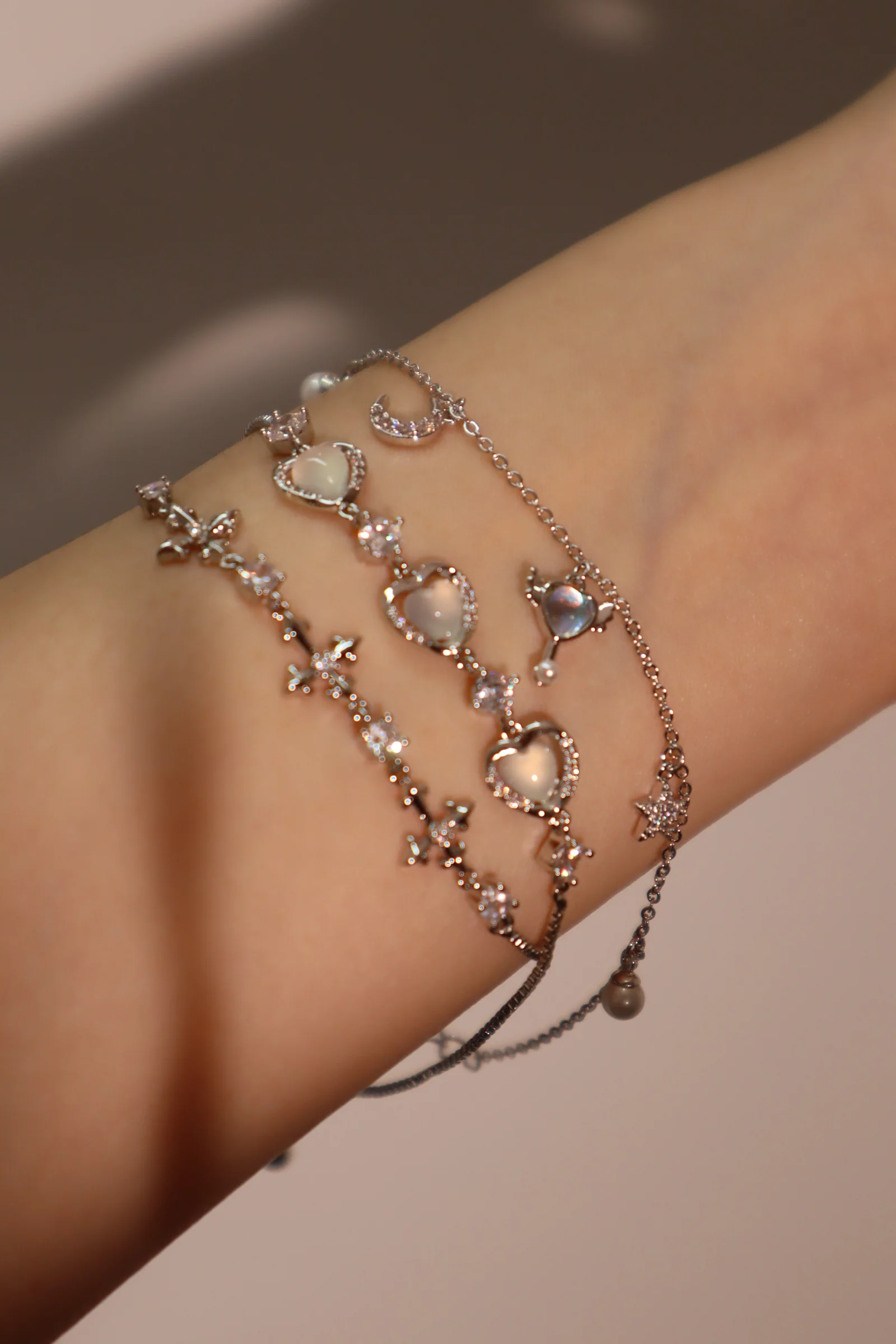 Palladium White Gold Plated Multi Diamond Cross Bracelet - Image 6