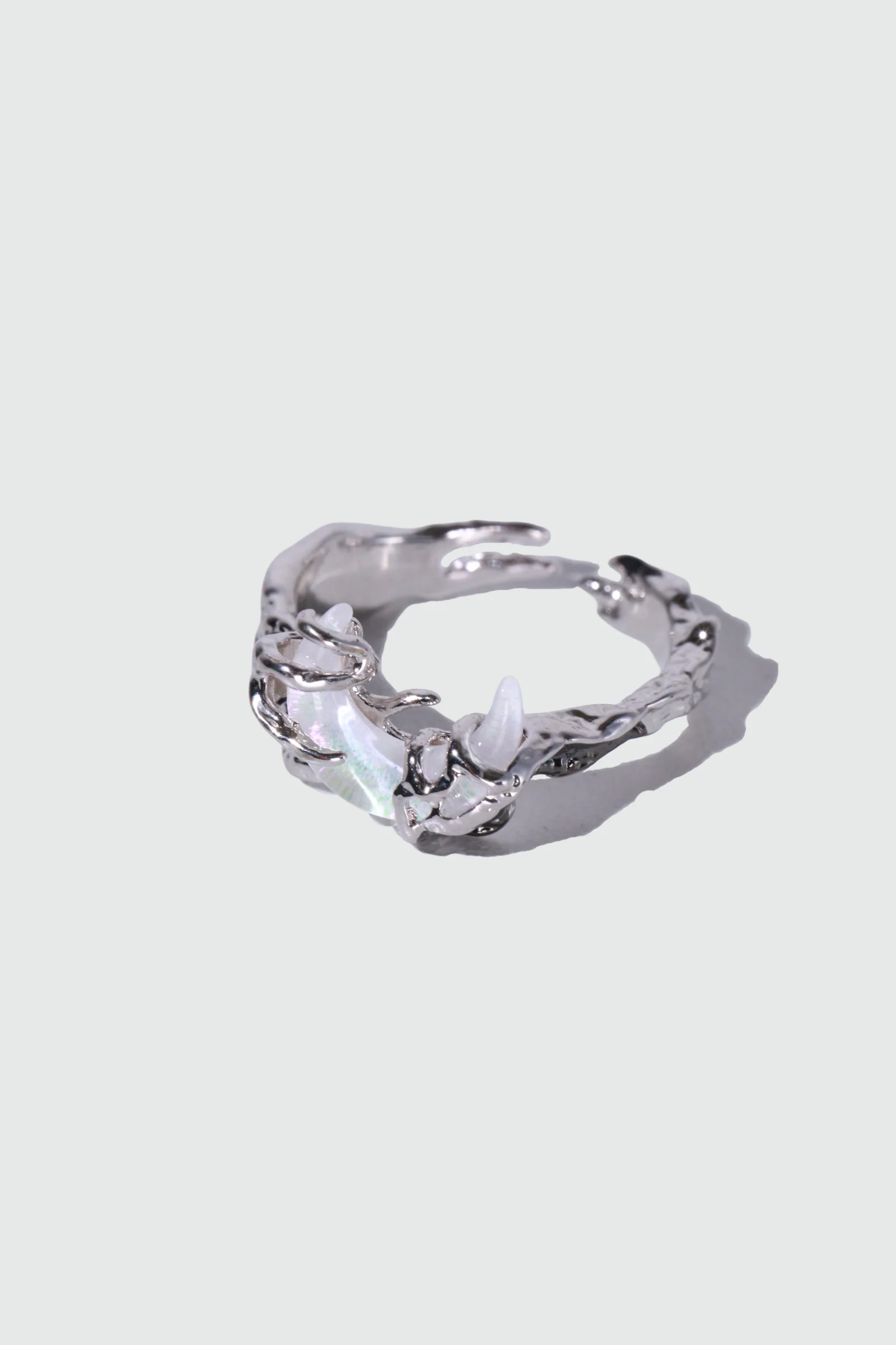 White Moonstone Moon Ring - Image 5